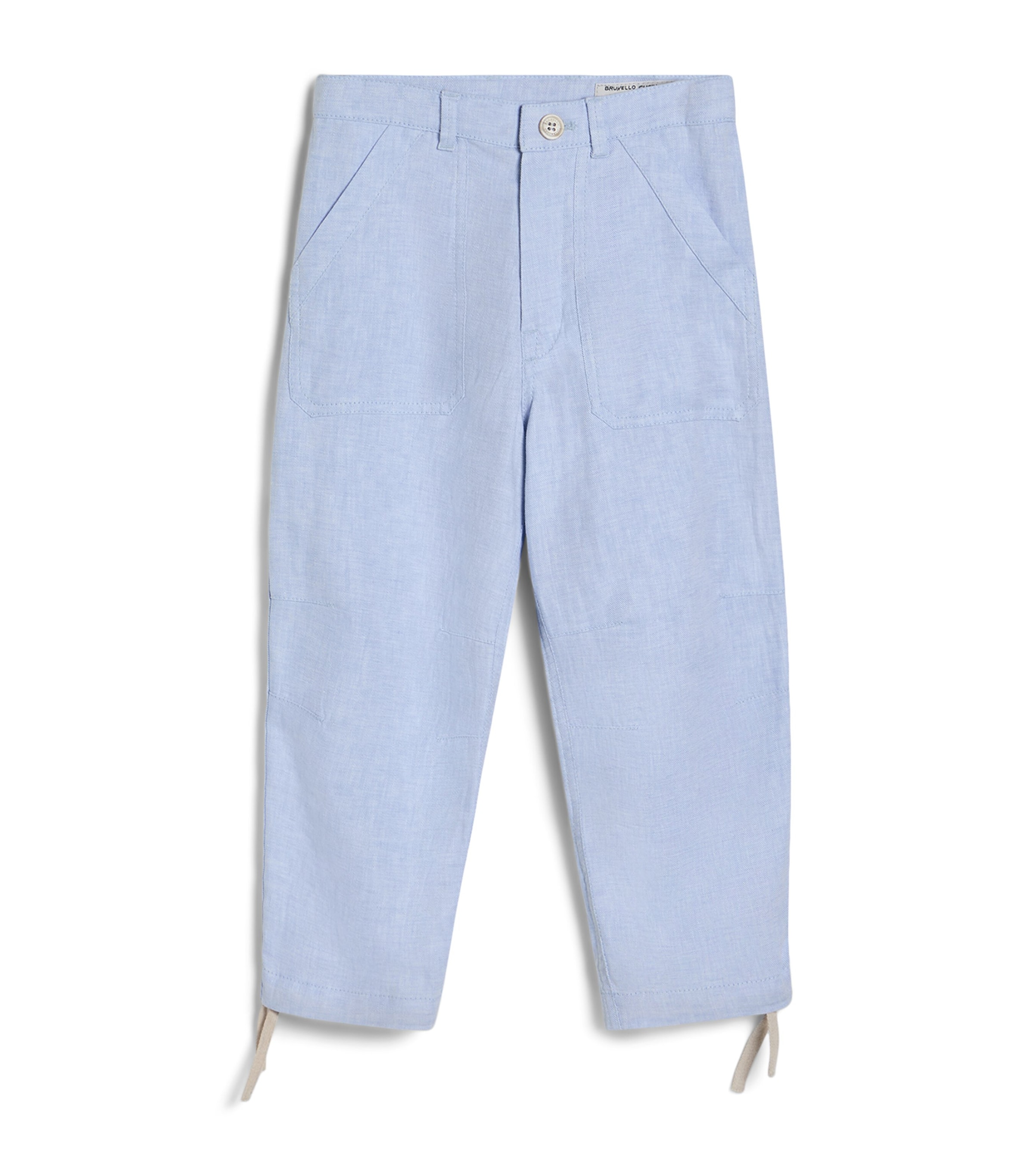 Brunello Cucinelli Kids Hemp-Linen-Cotton Trousers (4-6 Years) Image 1