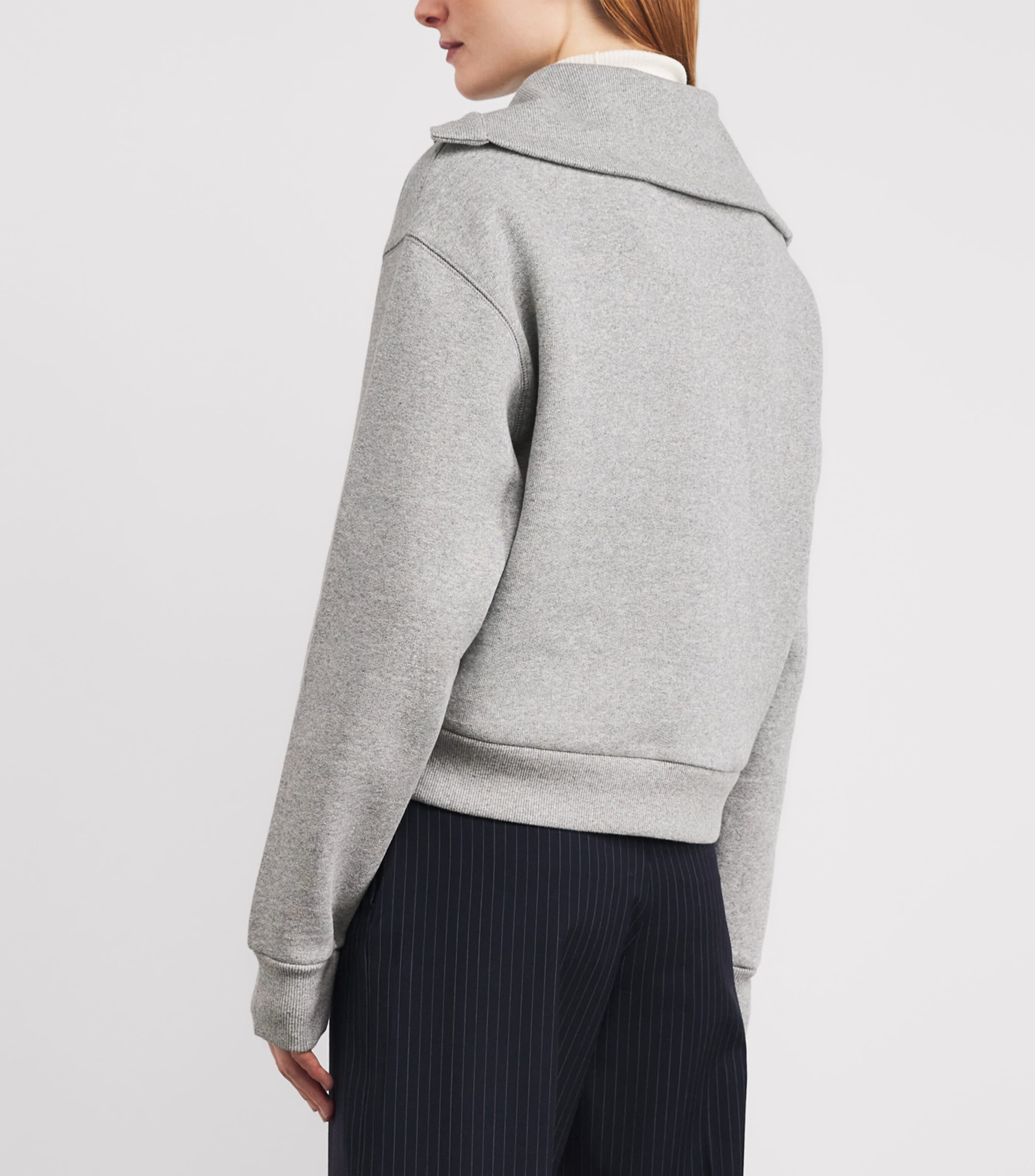 Cotton-Blend Embroidered Sweater GREY Image 4