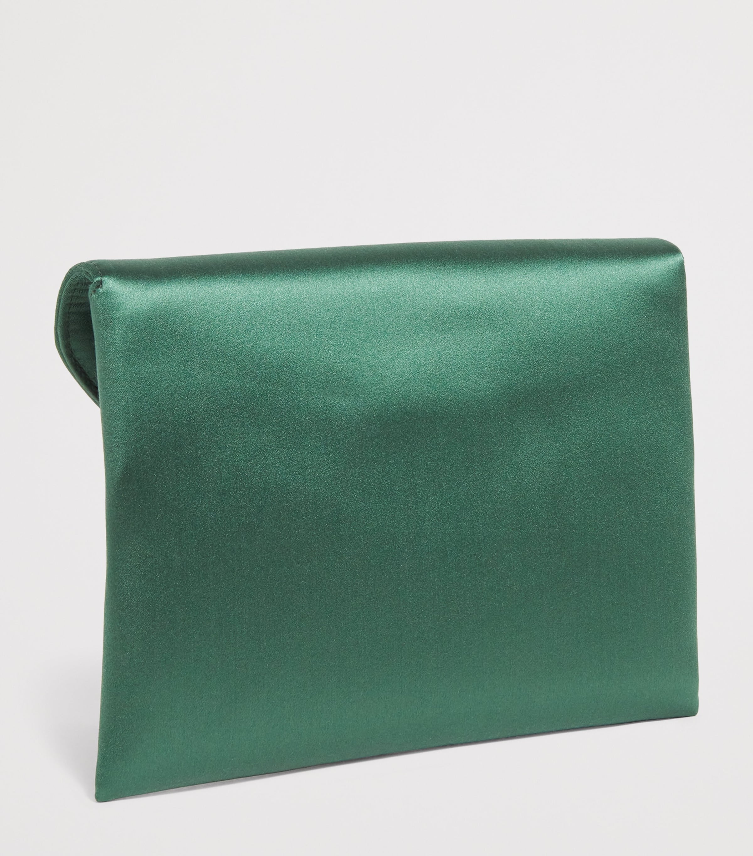 Satin Envelope Clutch Bag EMERALD Image 3