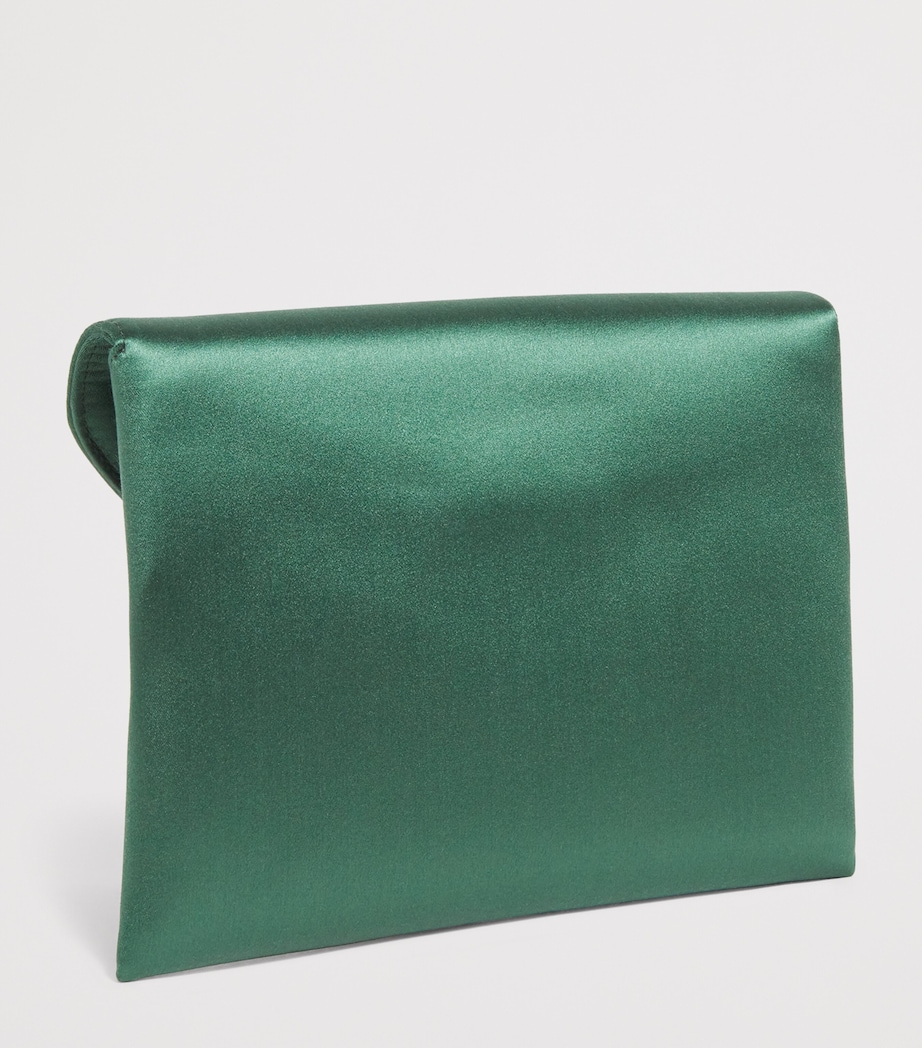 Satin Envelope Clutch Bag EMERALD Image 3