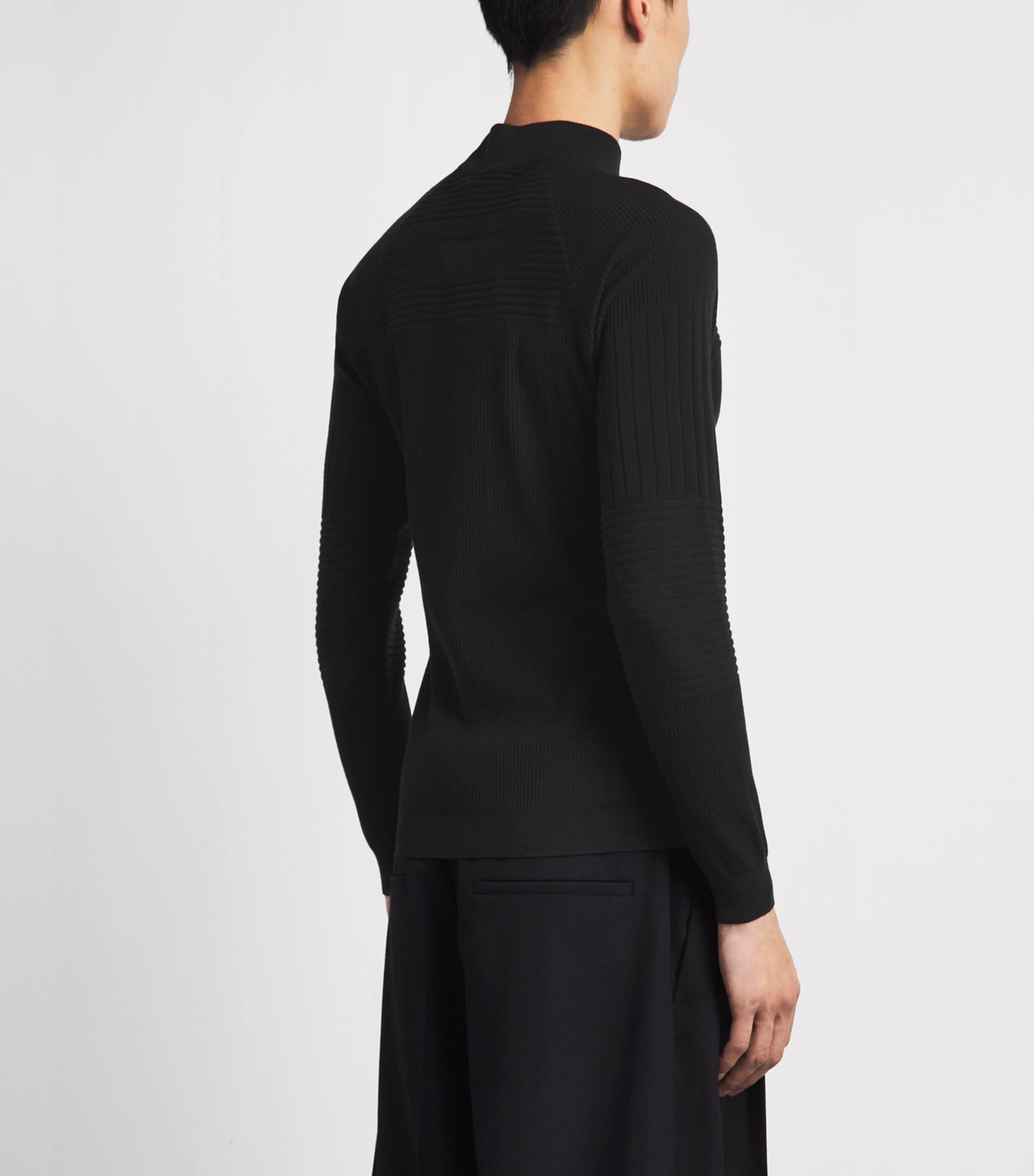 Sease Mens Virgin Wool-Blend High-Neck Sweater Caviar Image 5