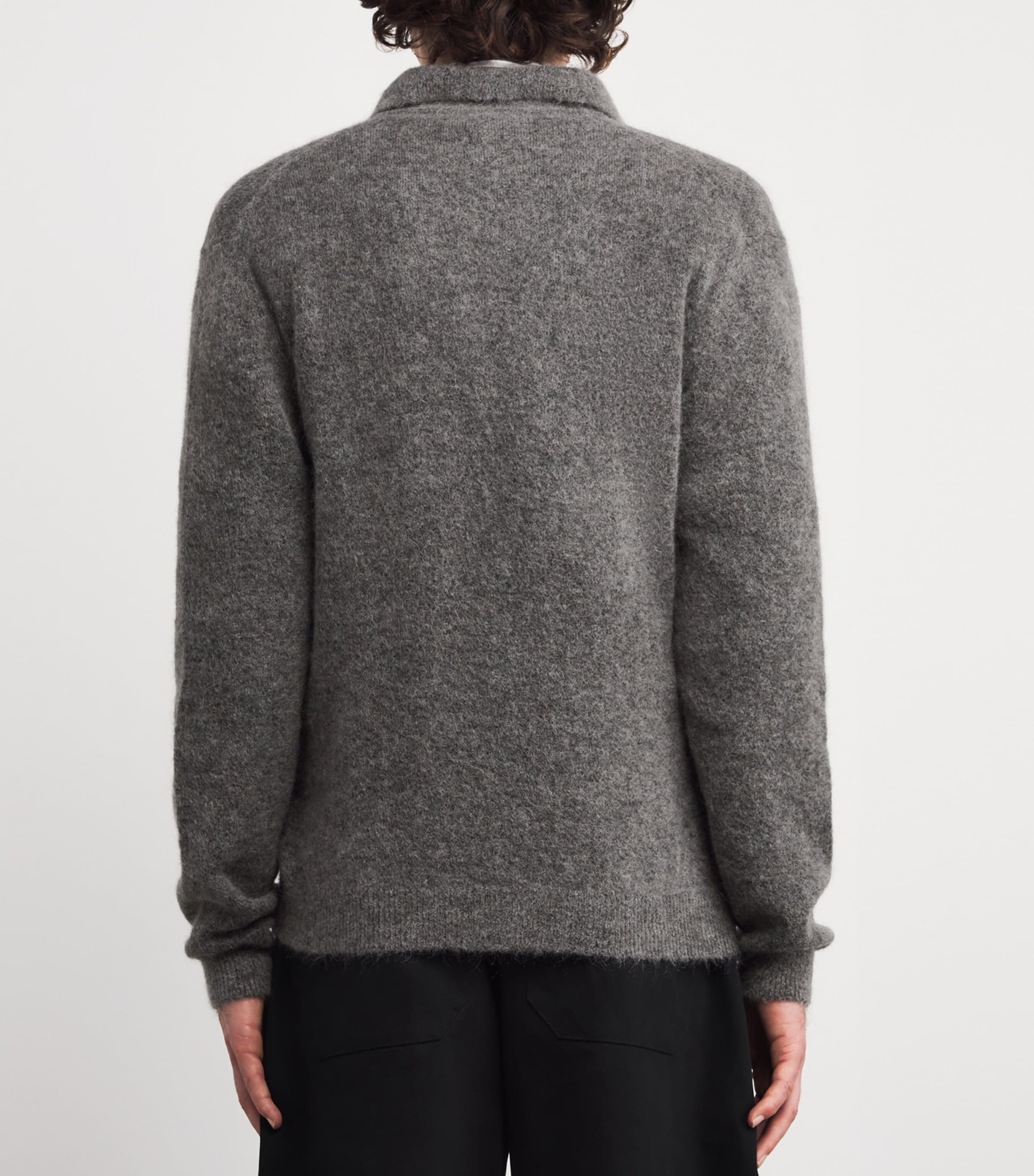 Wool-Blend Polo Sweater GREY MELANGE 915 Image 4