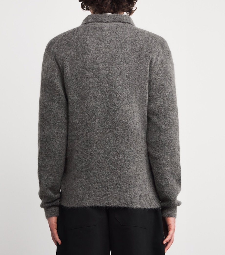 Wool-Blend Polo Sweater GREY MELANGE 915 Image 4