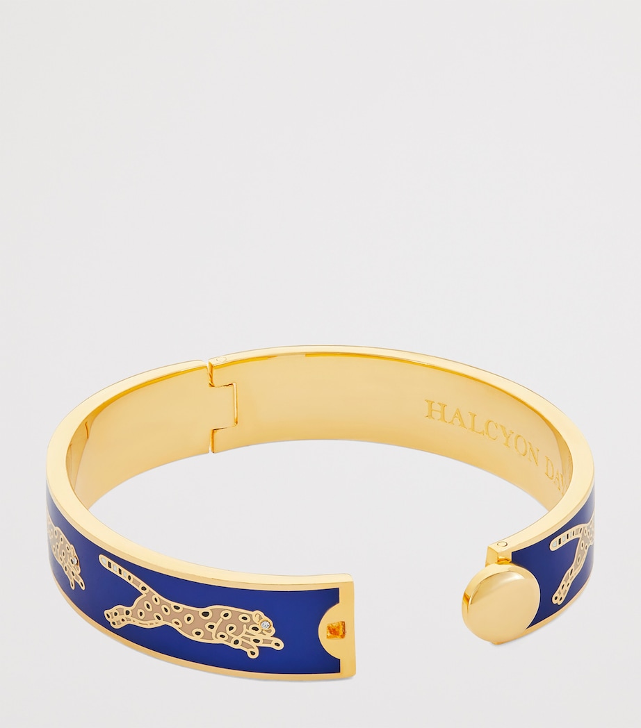 Gold-Plated Leopard Bangle COBALT Image 3