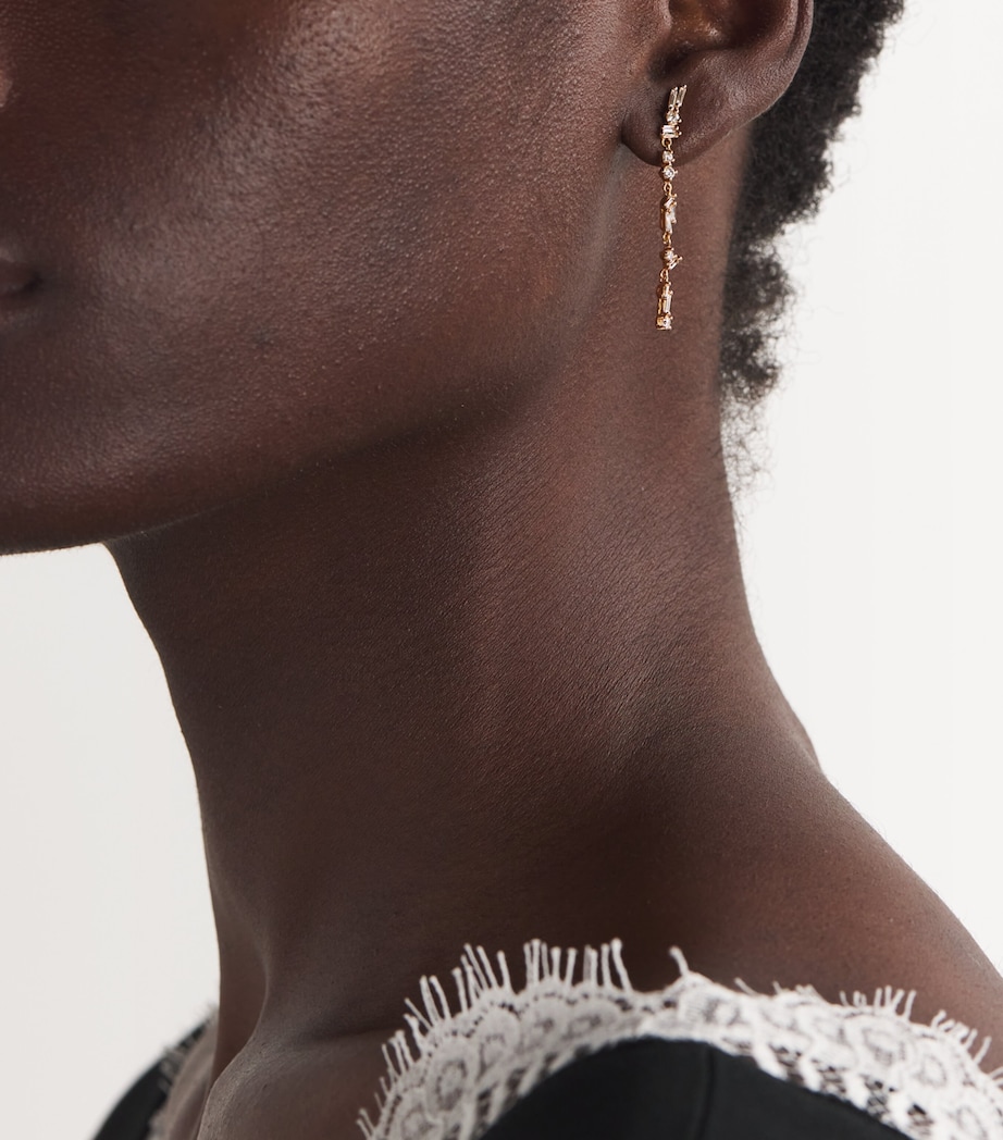 Suzanne Kalan Rose Gold and Diamond Classic Sparkler Drop Earrings Rg/wd Image 2