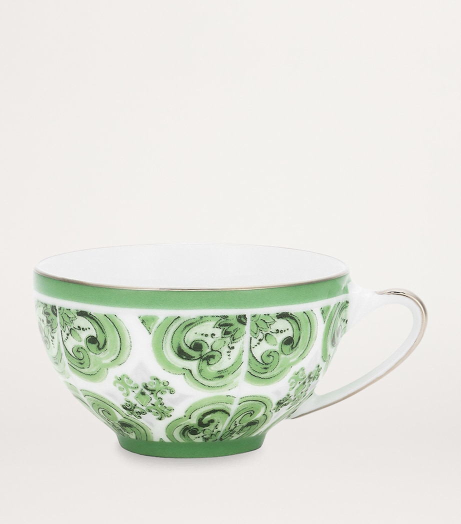 Porcelain Majolica Coffee Cup and Saucer UV001-VERDE MAIOLICA Image 3