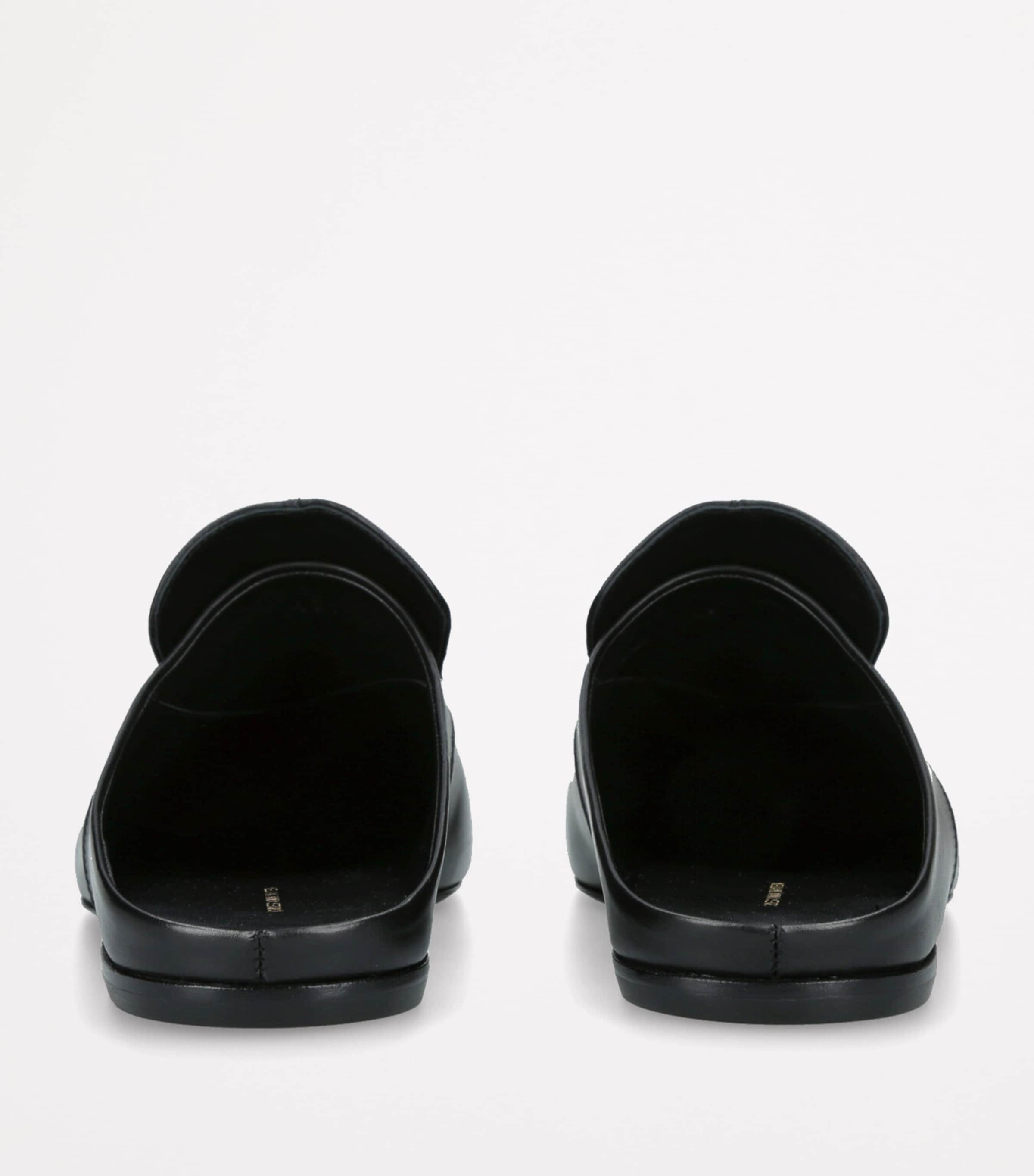 Leather Square-Toe Mules BLACK Image 3