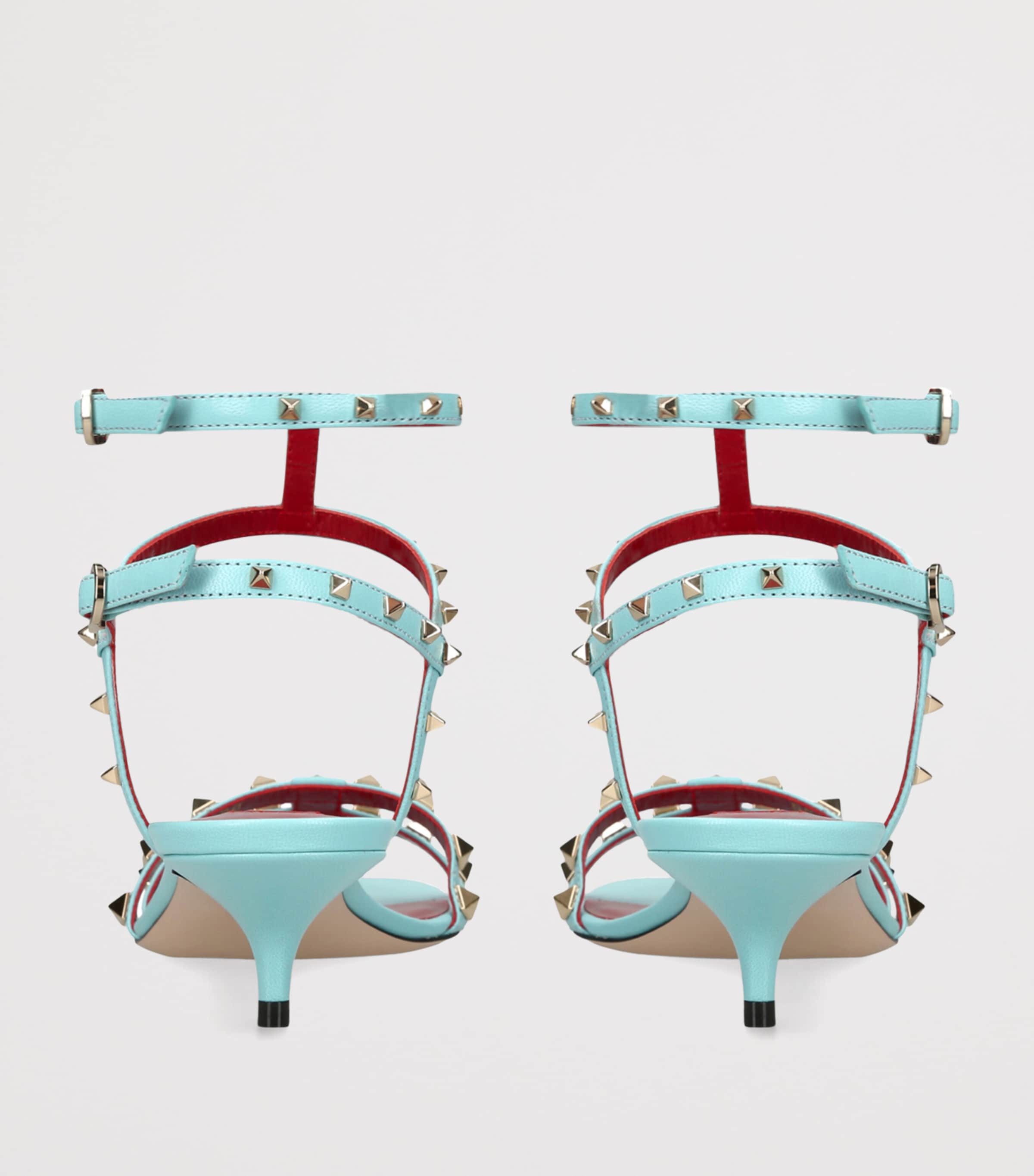 Valentino Garavani Leather Rockstud Sandals 40 Blue Image 2
