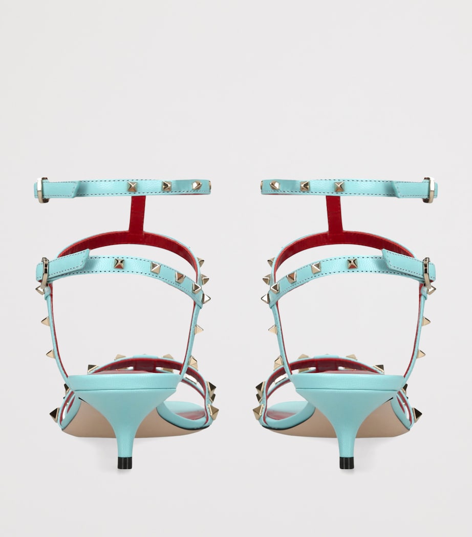 Valentino Garavani Leather Rockstud Sandals 40 Blue Image 2