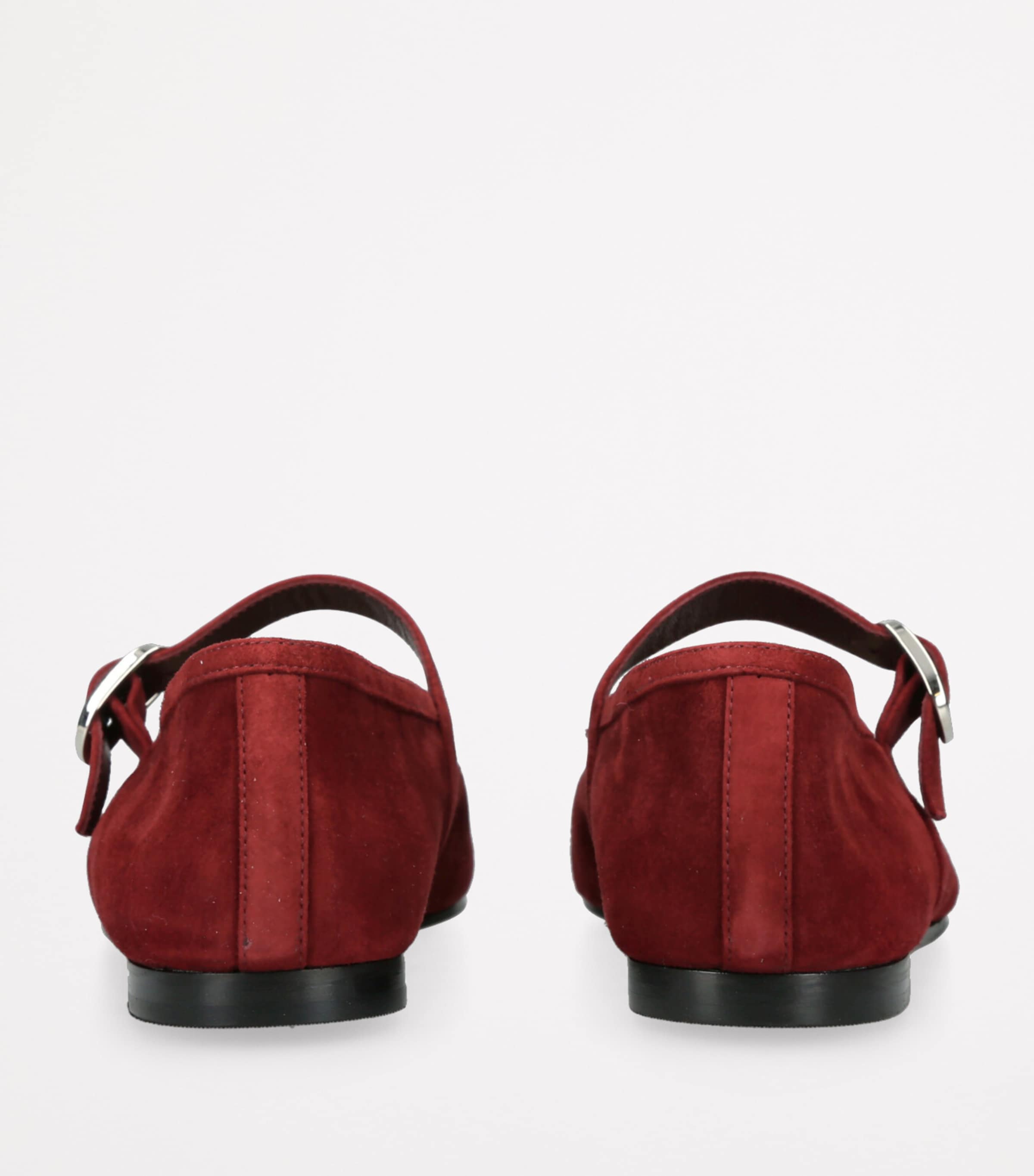 Suede Mary Jane Ballet Flats RED/DARK Image 2
