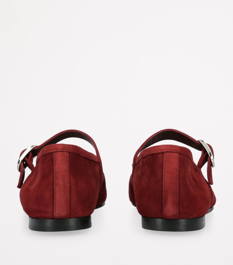 Suede Mary Jane Ballet Flats RED/DARK Image 2