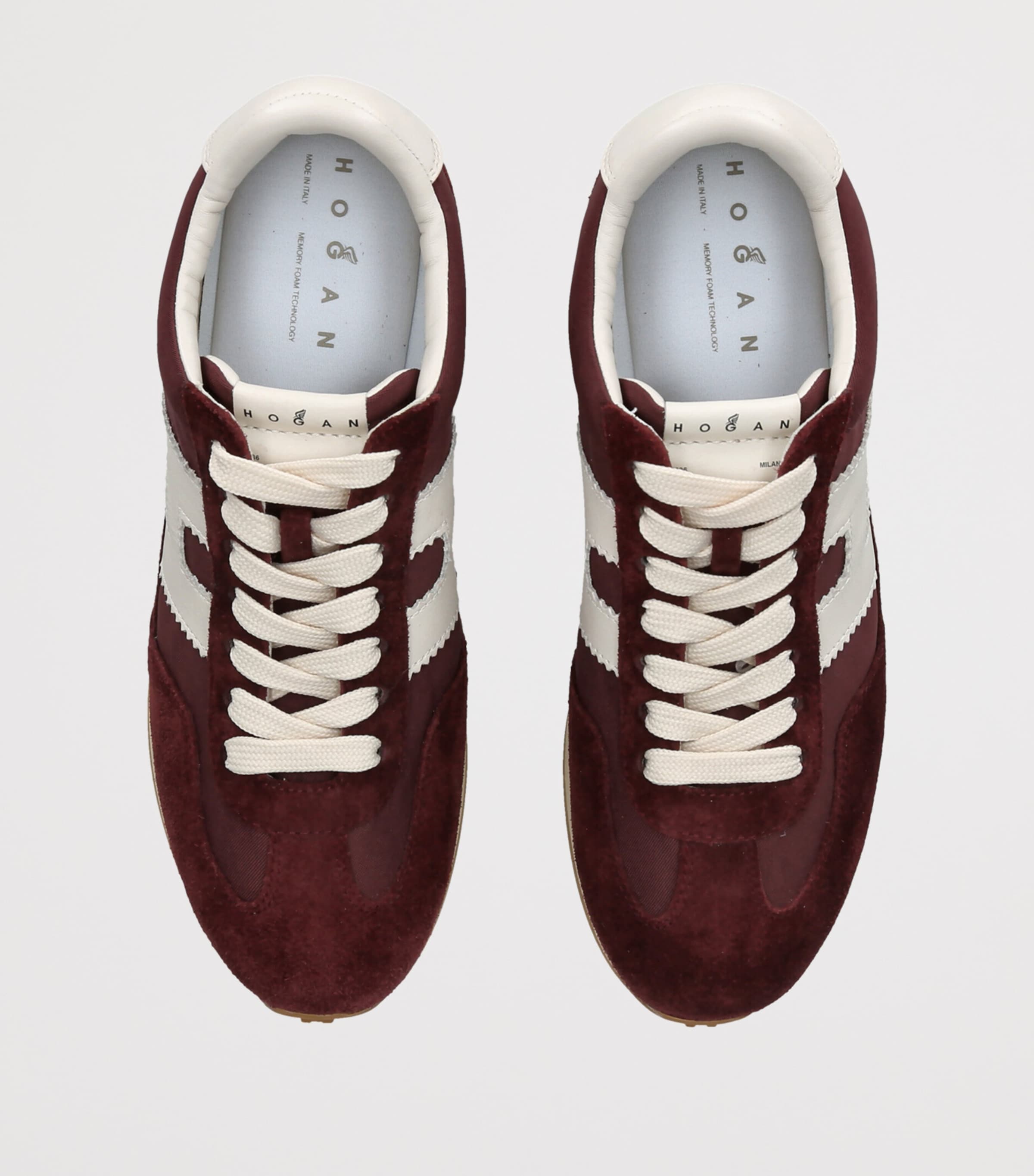 Hogan Suede-Mesh Athletic Sneakers Wine Image 3