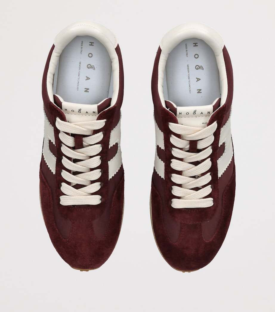 Hogan Suede-Mesh Athletic Sneakers Wine Image 3