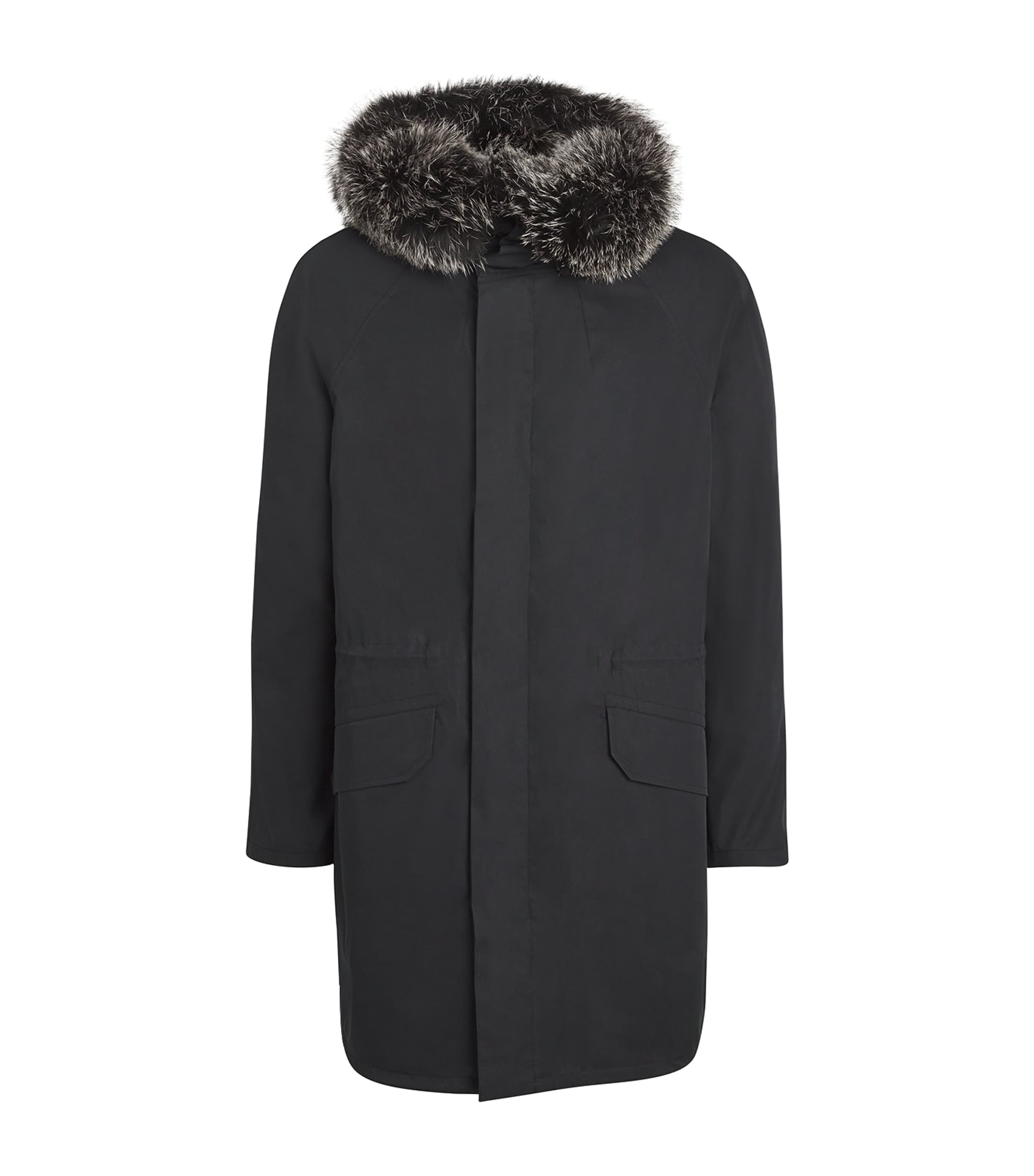 Yves Salomon Fur-trim Iconic Parka In Black