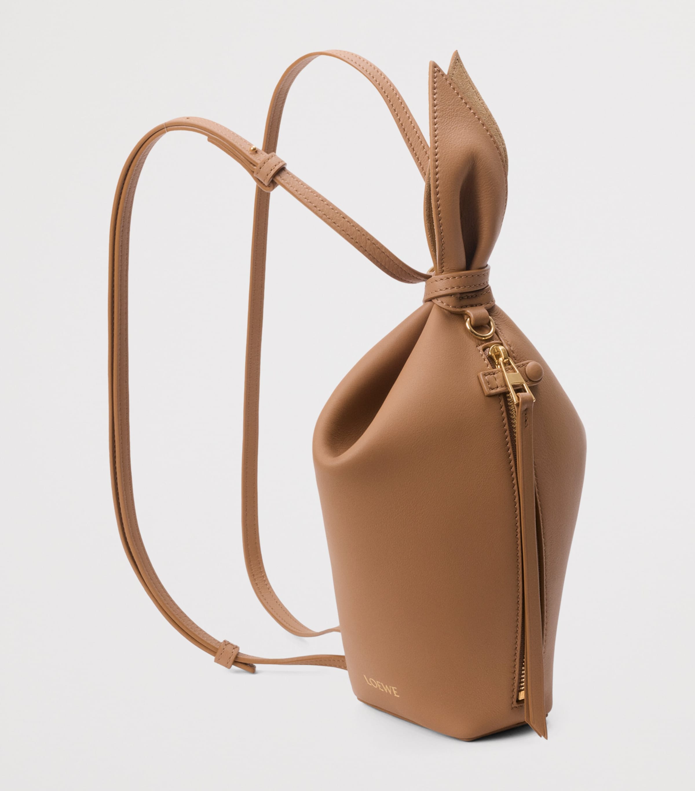 LOEWE Leather Scarf Backpack Mocha Image 3