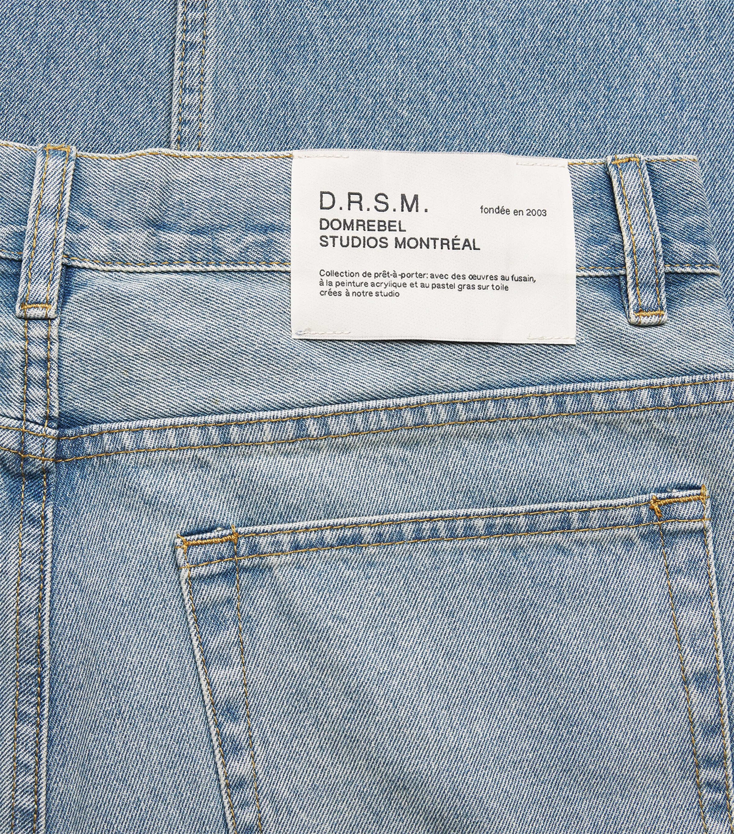 DOMREBEL Mens Jerk Bootcut Jeans Mid Blue Image 6