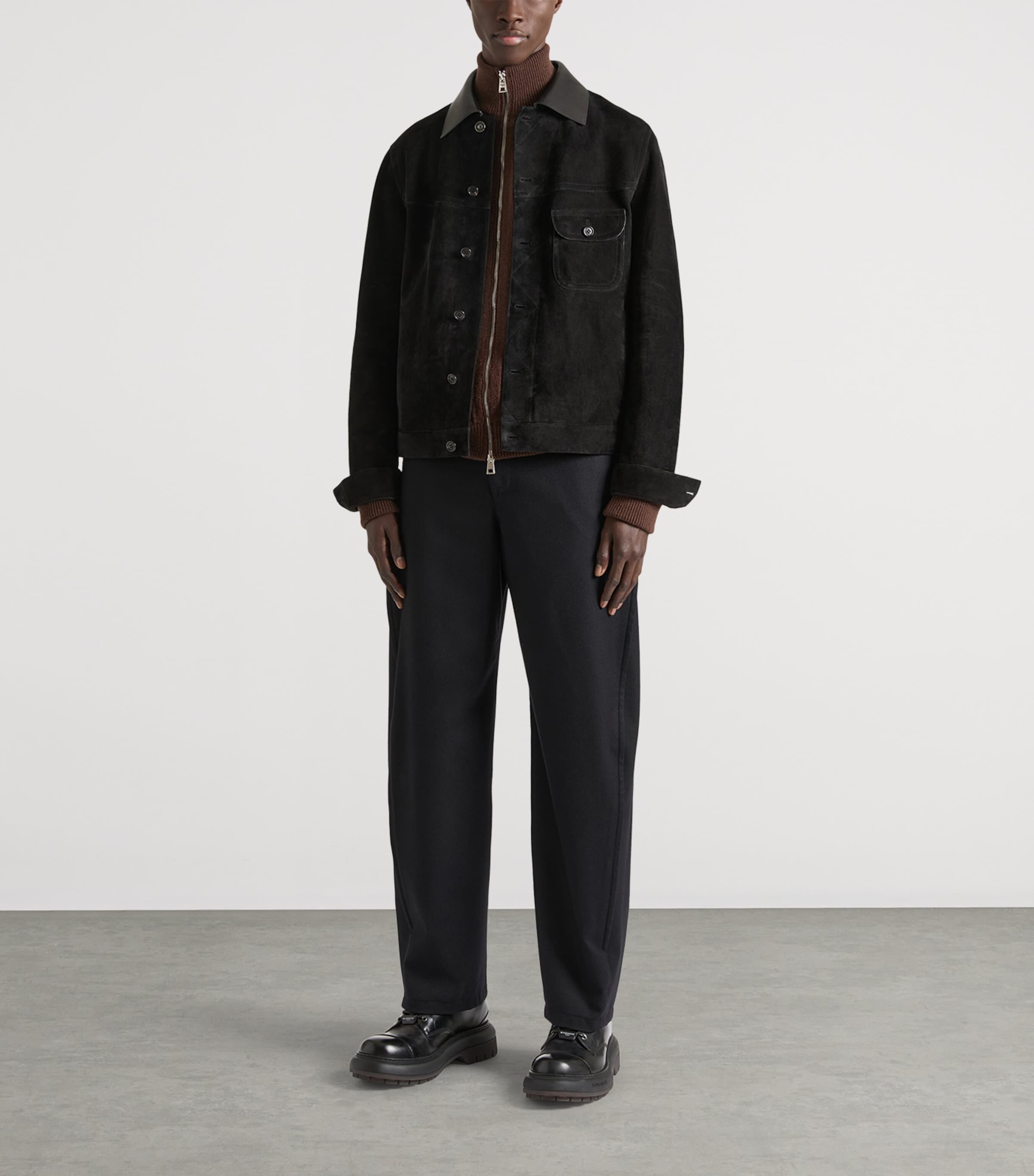 Givenchy Mens Sheepskin Trucker Jacket Image 2
