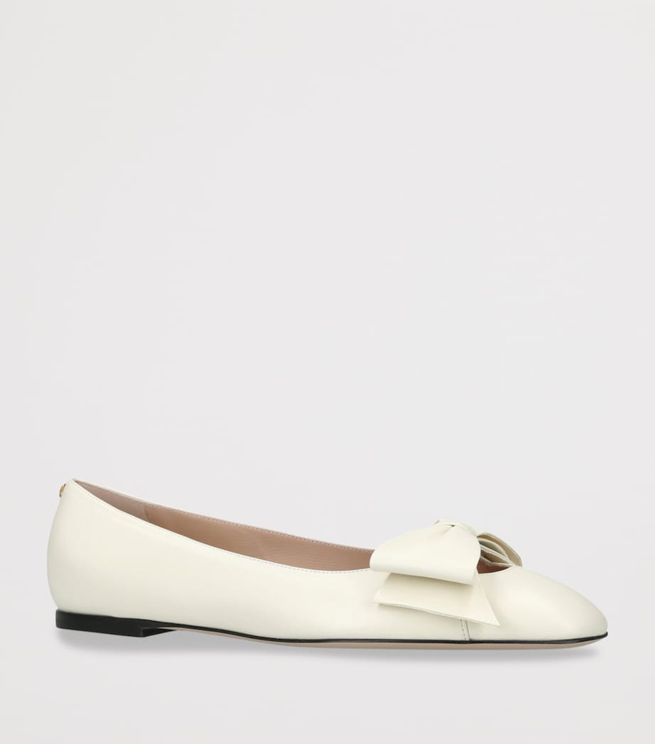 Leather Bowow Ballet Flats BONE Image 3