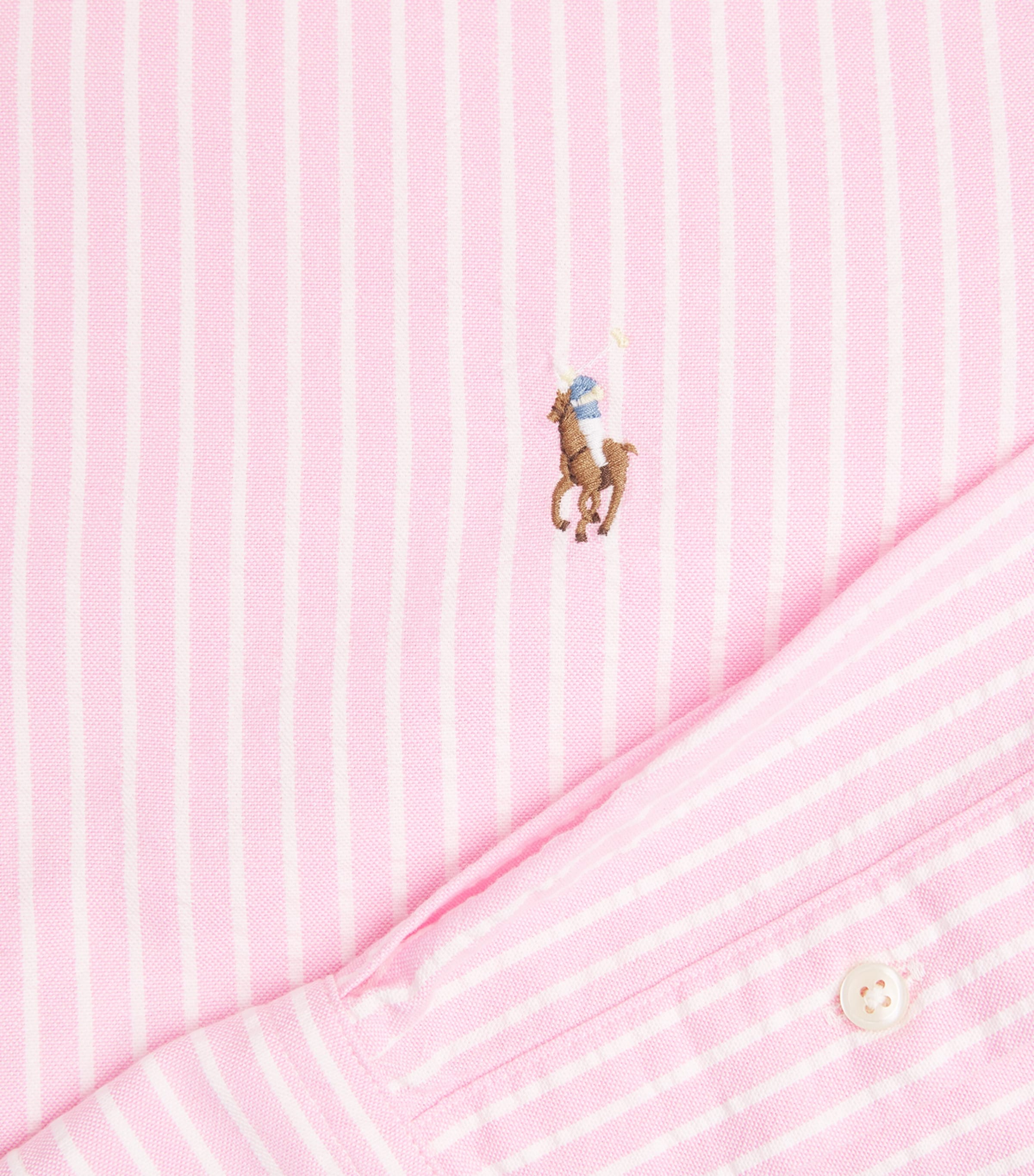 Polo Ralph Lauren Mens Cotton Seersucker Stripe Shirt New Rose White Image 6
