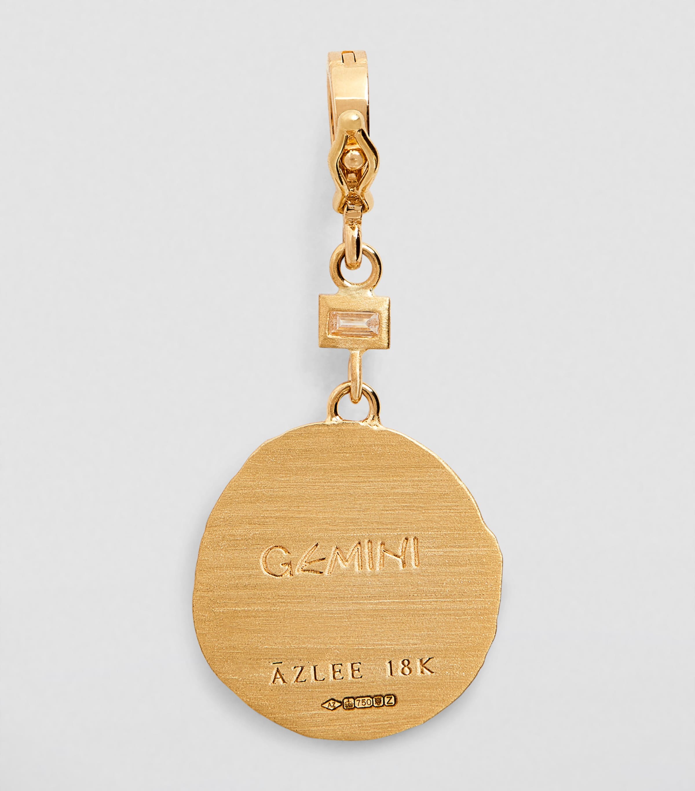 Small Yellow Gold and Diamond Gemini Coin Charm YELLOW GOLD Image 3