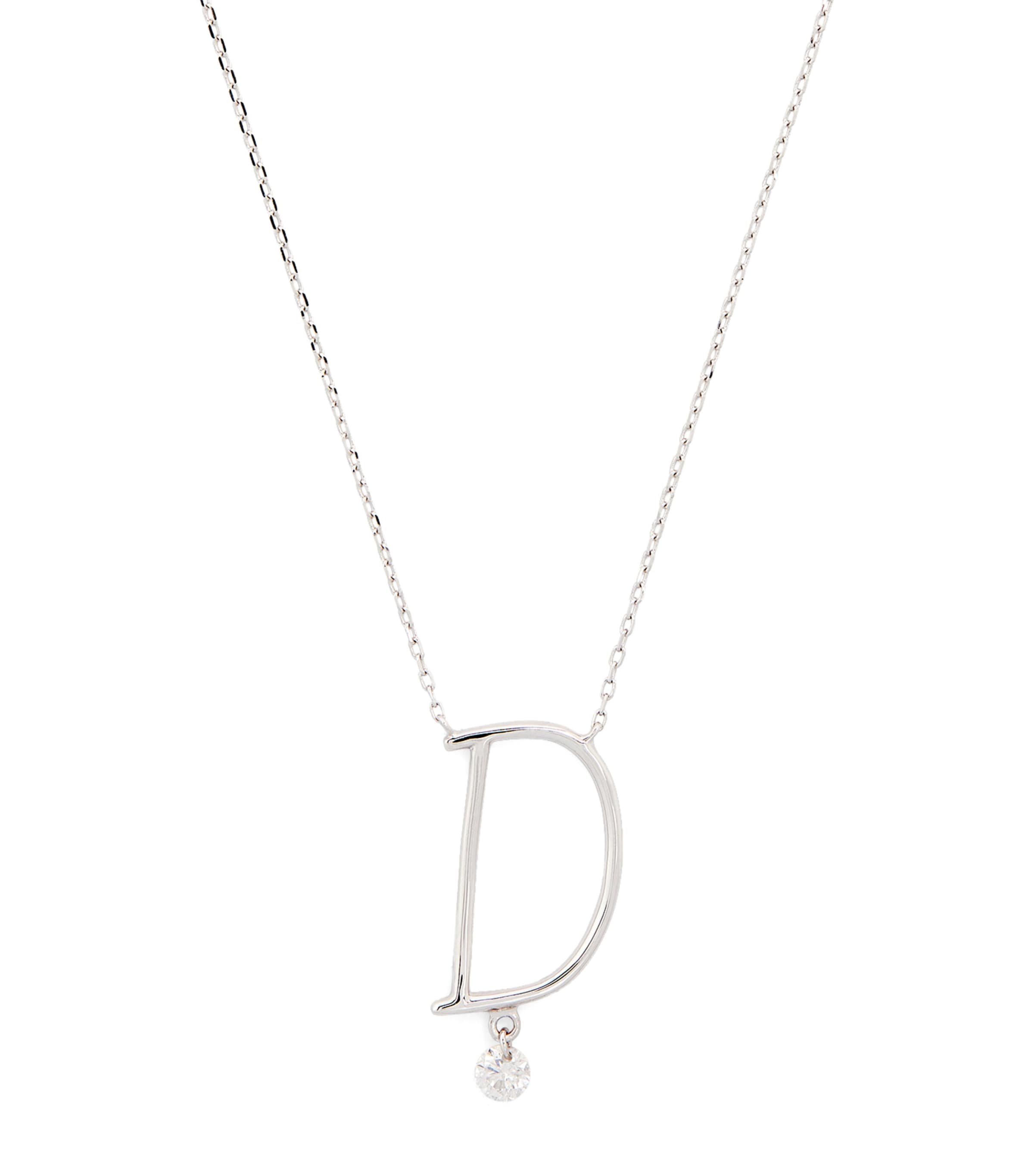 Persée White Gold And Diamond Alphabet Necklace In White