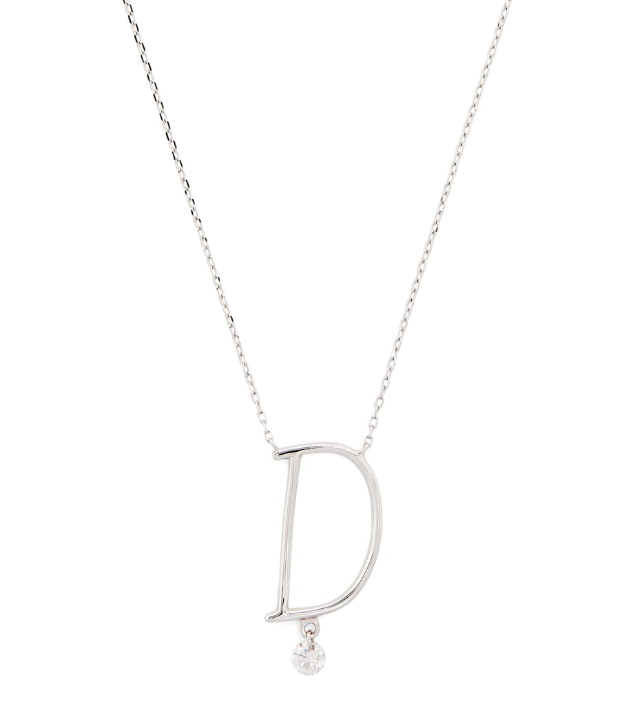 White Gold and Diamond Alphabet Necklace WHITE GOLD Image 1