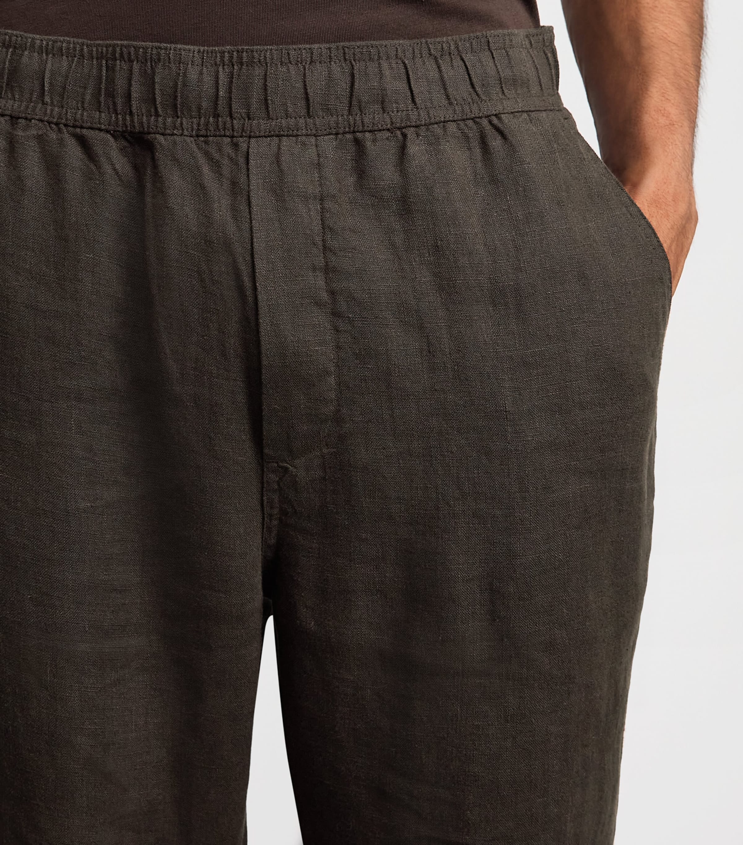 Samsøe Samsøe Mens Linen Sajabari Straight Trousers Turkish Coffee Image 3