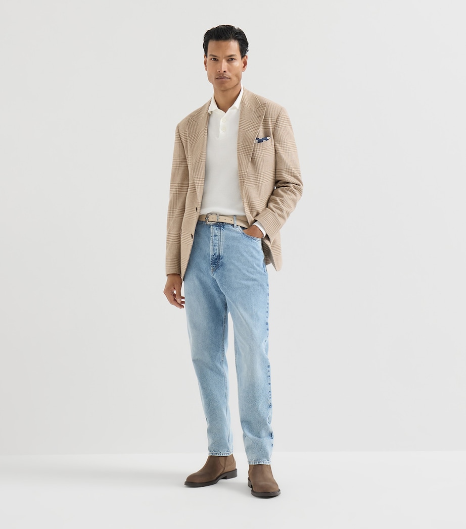 Brunello Cucinelli Mens Cotton Rib-Knit Polo Sweater Image 2