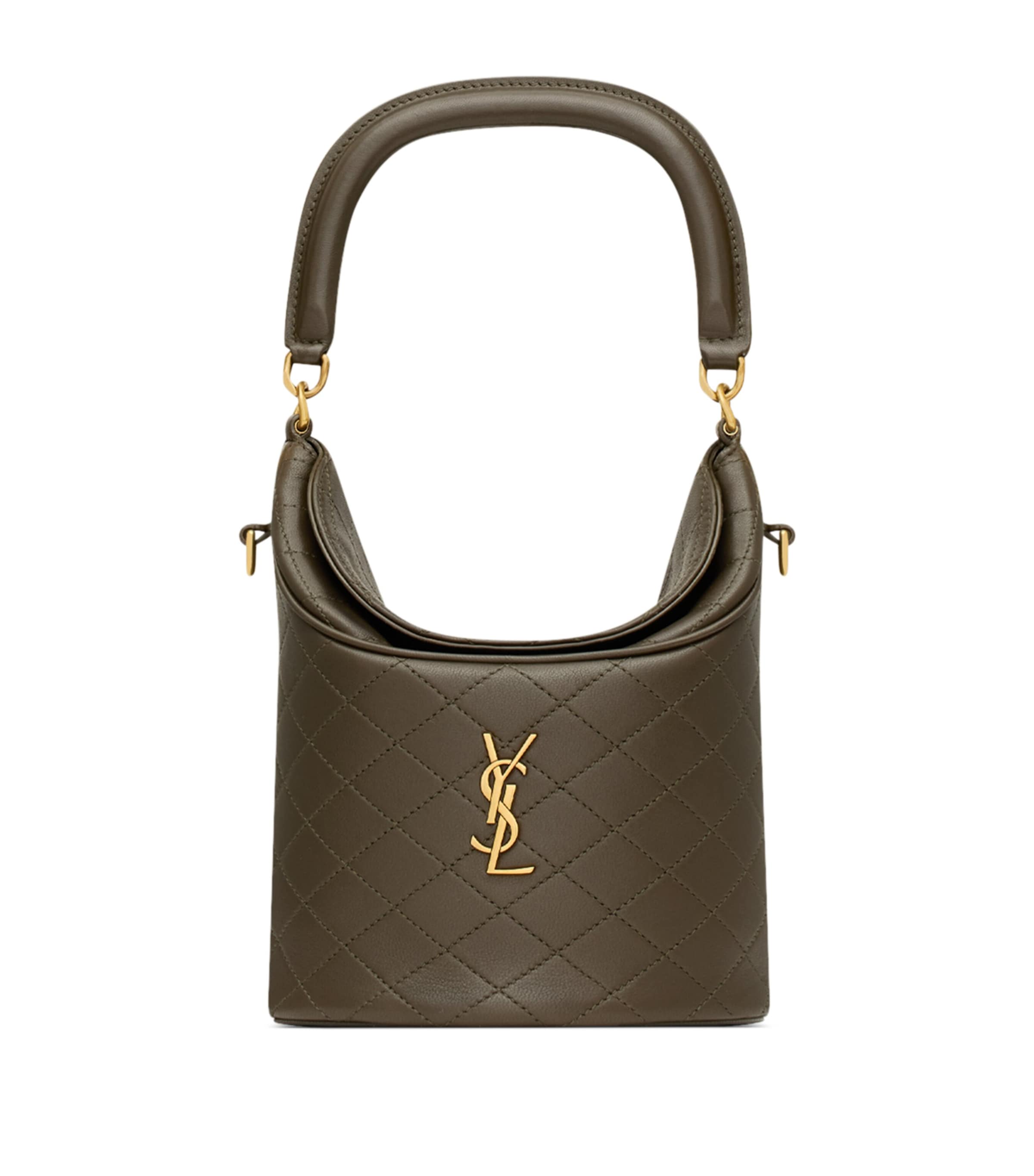 Saint Laurent Gaby Bucket Bag In Green