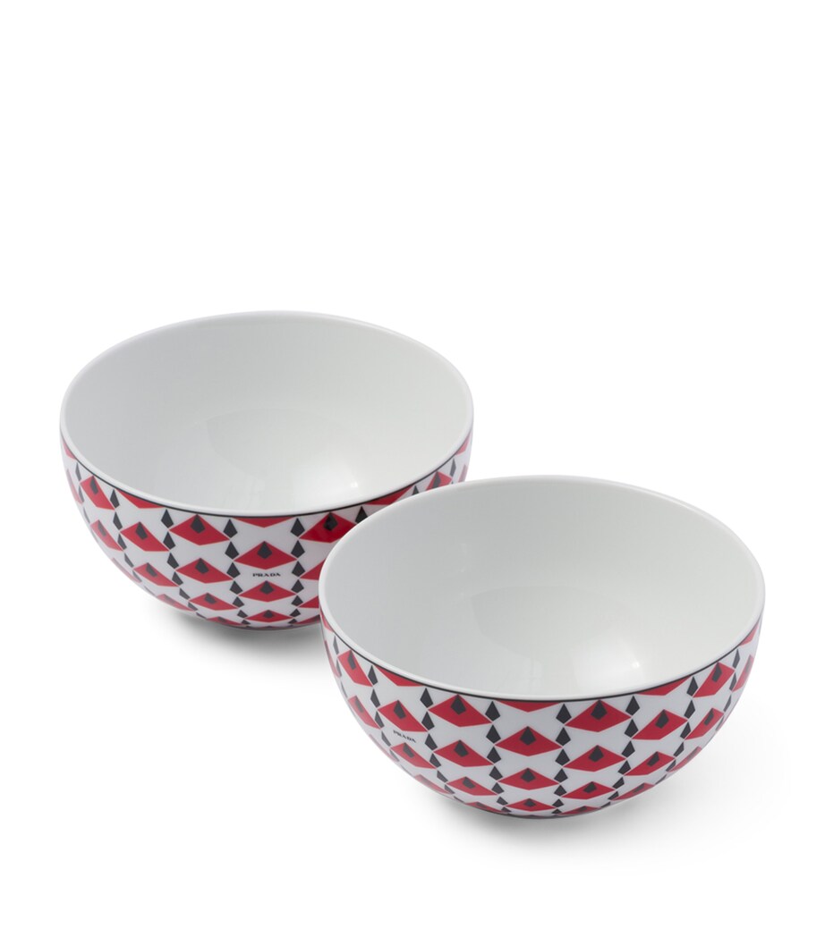 Prada Set of 2 Porcelain Vienna Soup Bowls (15.5cm) Image 1