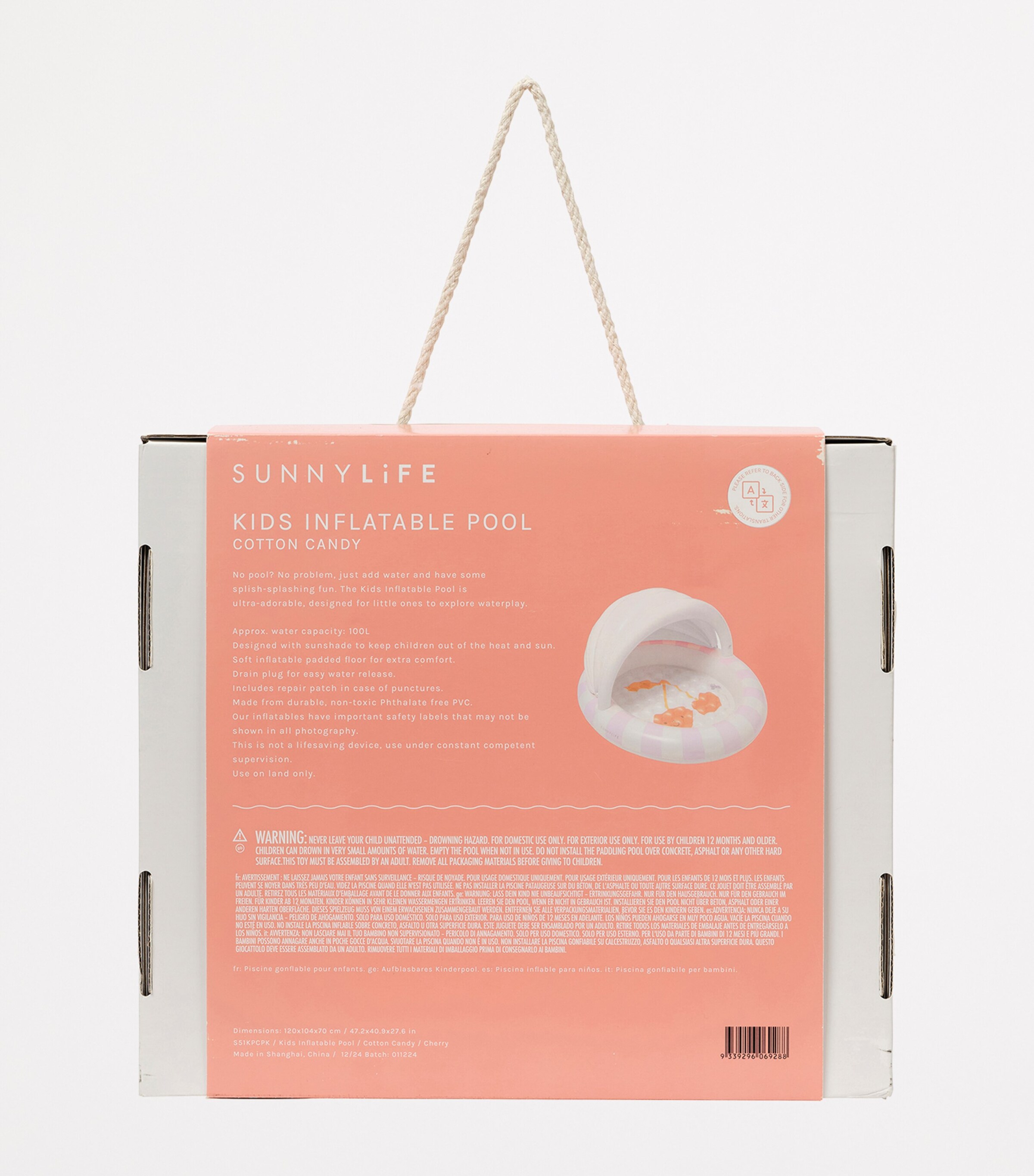 Cherry Print Inflatable Paddling Pool COTTON CANDY Image 9