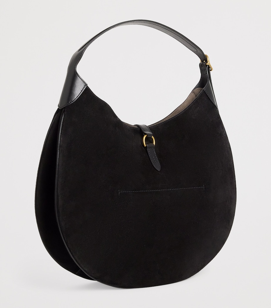 Medium Suede ID Shoulder Bag BLACK/G L Image 3