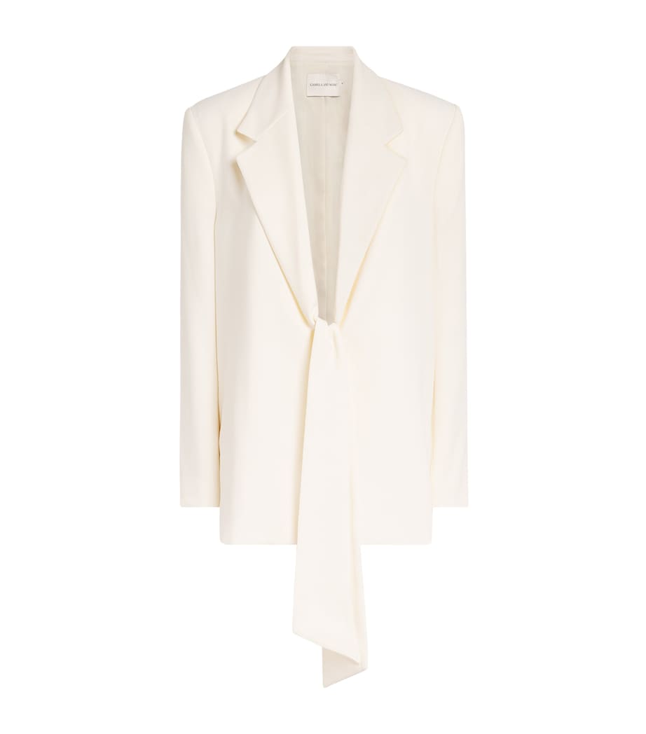 CAMILLA AND MARC Womens Draped Darien Blazer Mcrm Cream Image 1