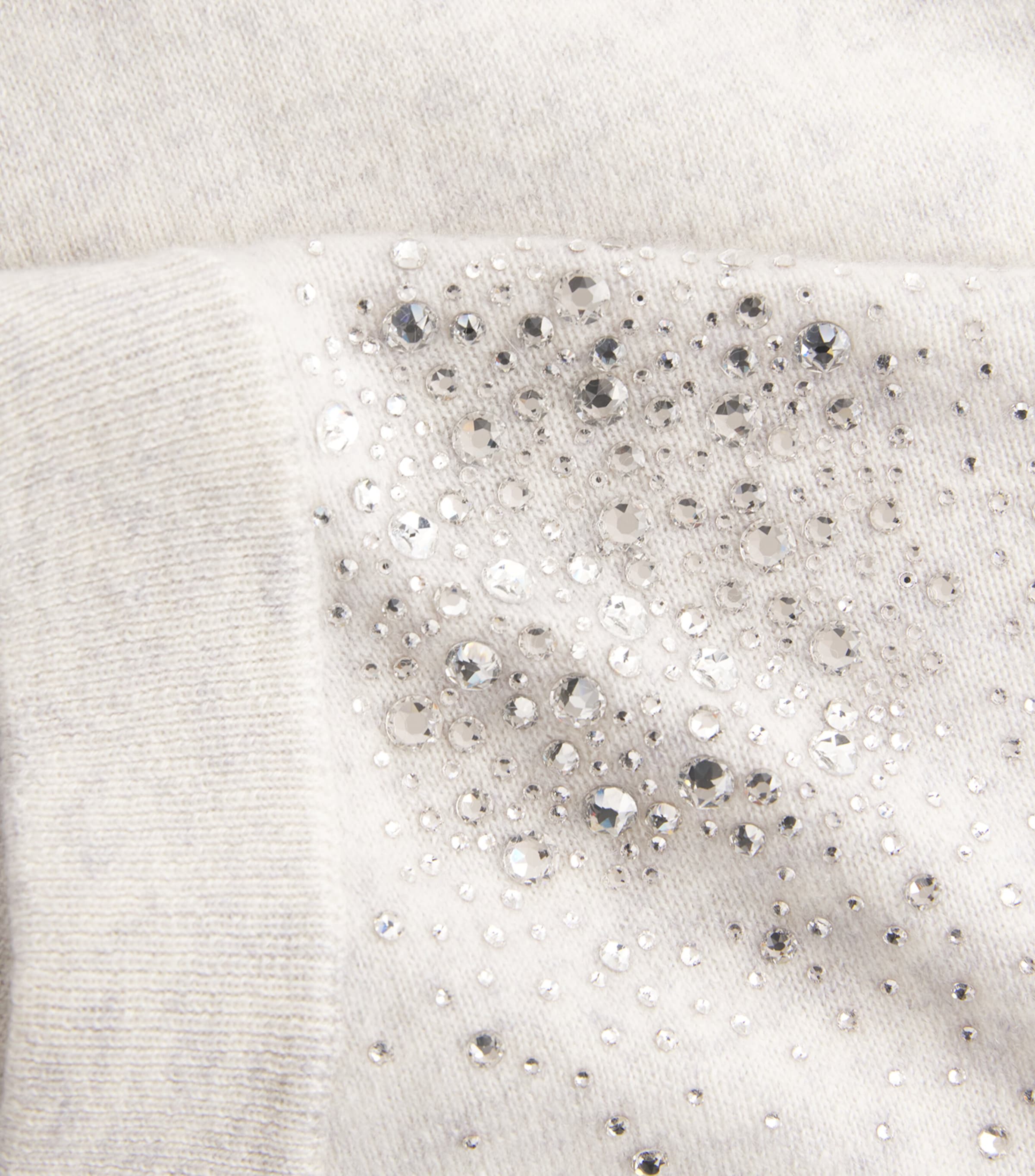 William Sharp Womens Cashmere Crystal-Embellished Sweater Silverhaze Crystal Image 6
