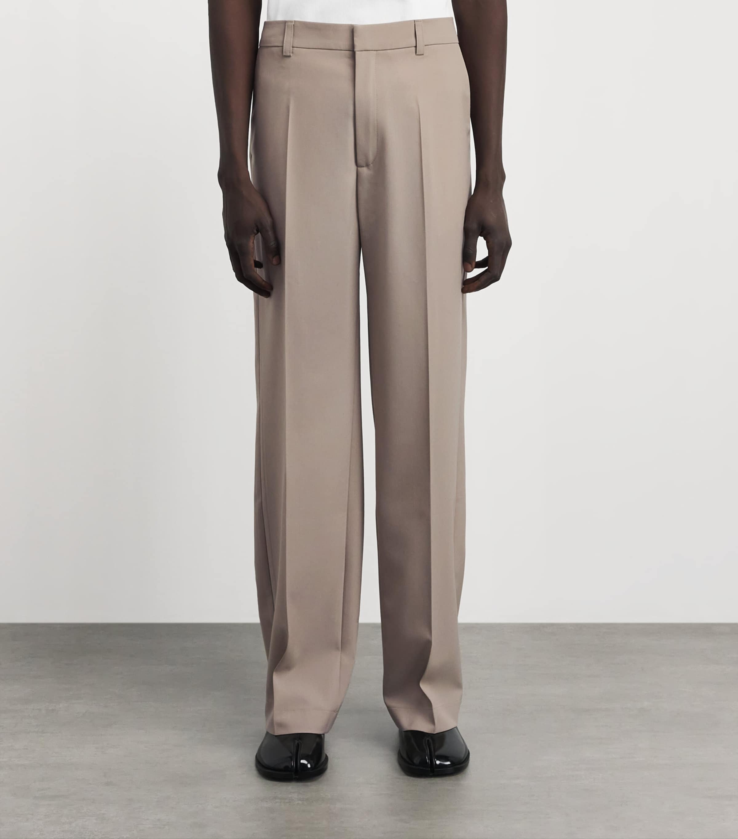 Séfr Mens Javier Wide-Leg Trousers Light Summer Taupe Image 4