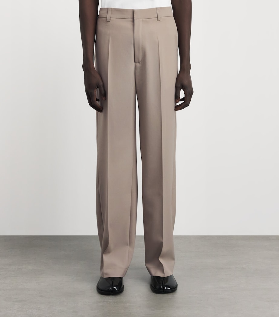 Séfr Mens Javier Wide-Leg Trousers Light Summer Taupe Image 4