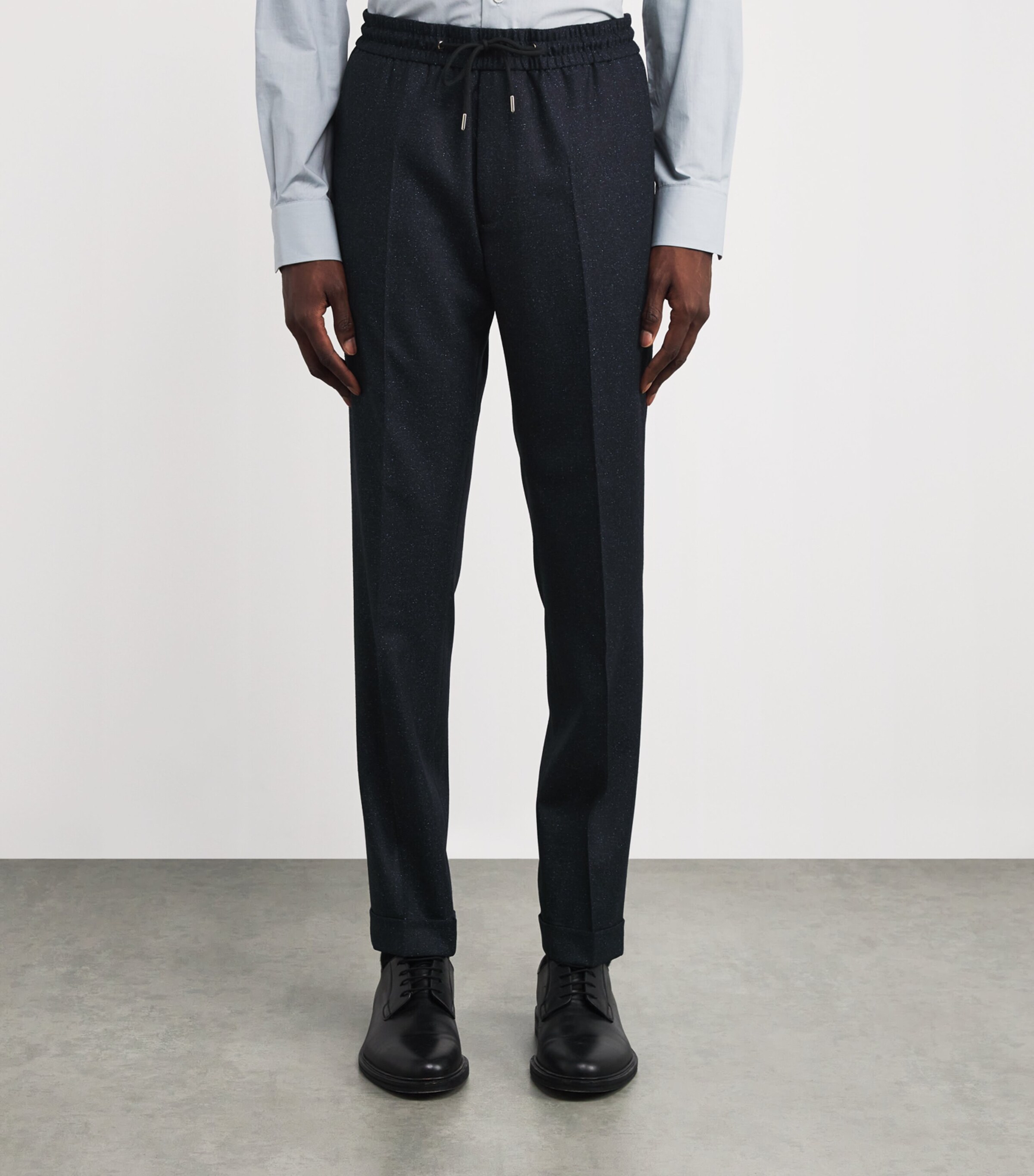 Wool Drawstring Trousers 47_NAVY Image 3
