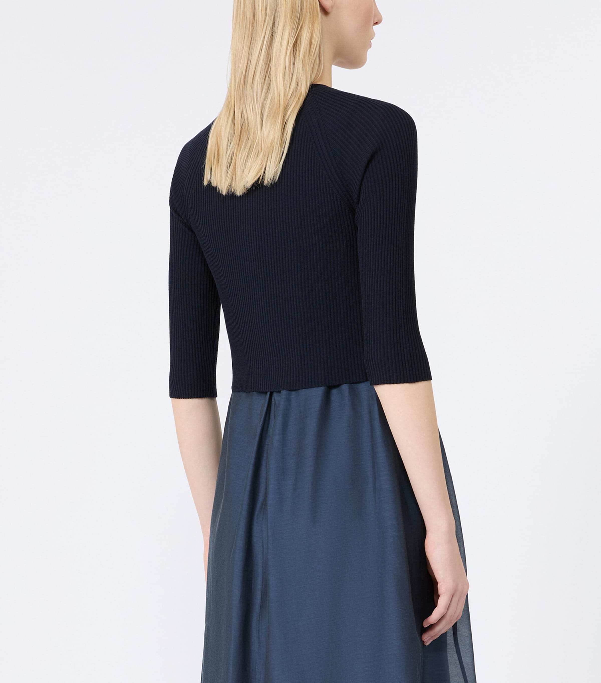 Max Mara Womens Virgin Wool Cropped Cardigan Ultramarine Image 4