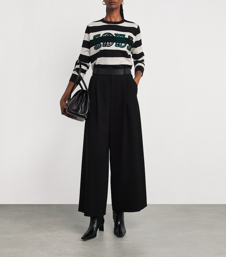 Virgin Wool Stripe 1951 Sweater WHITE BLACK Image 2