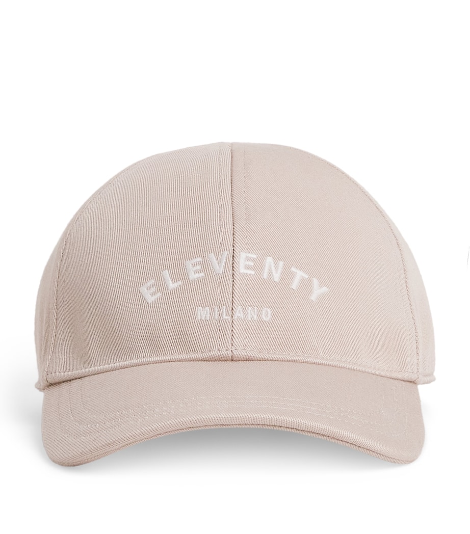 Eleventy Cotton Logo Baseball Cap Sabbia Image 1
