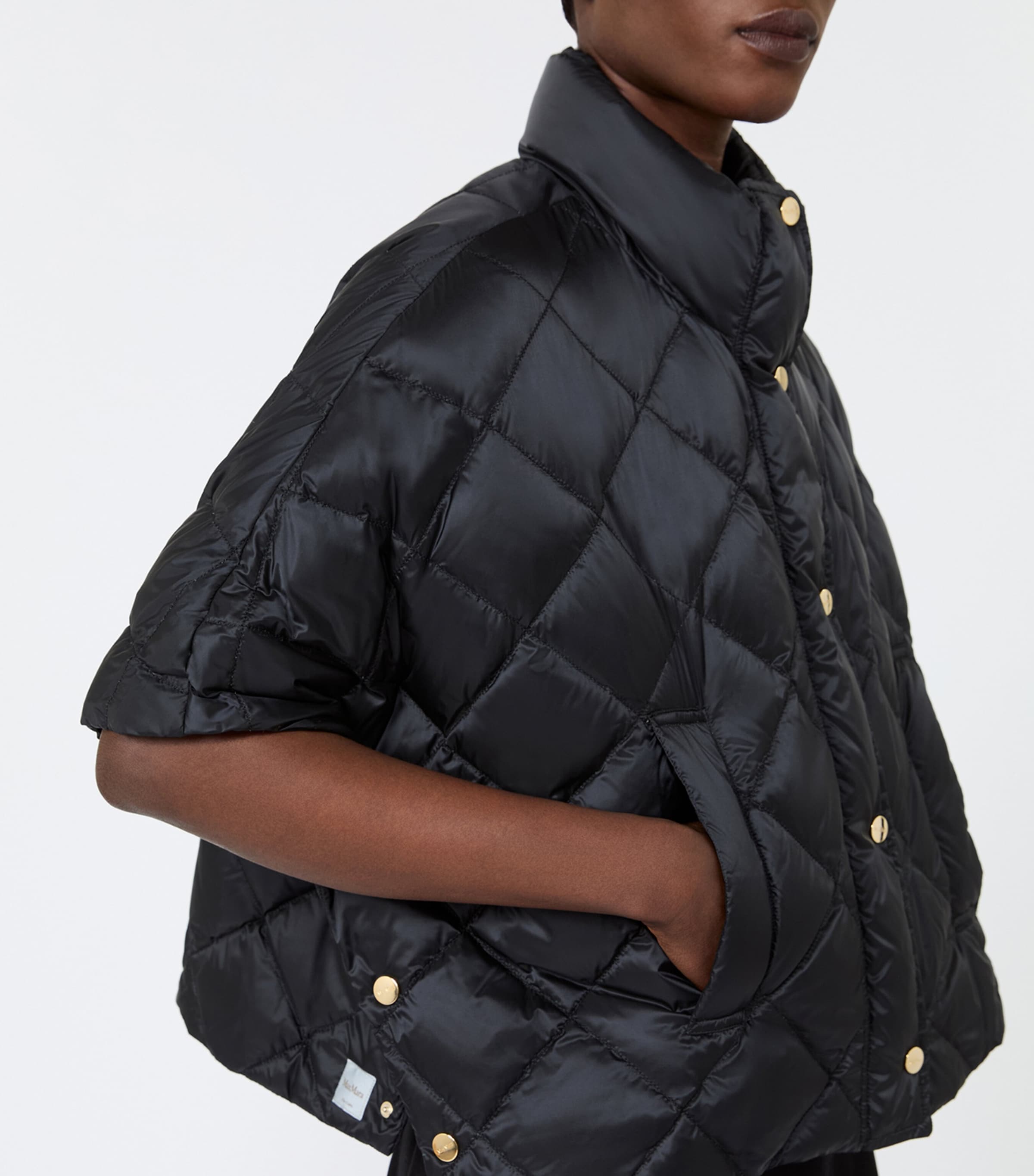 Max Mara Womens Padded Quilted Cape Black Image 5