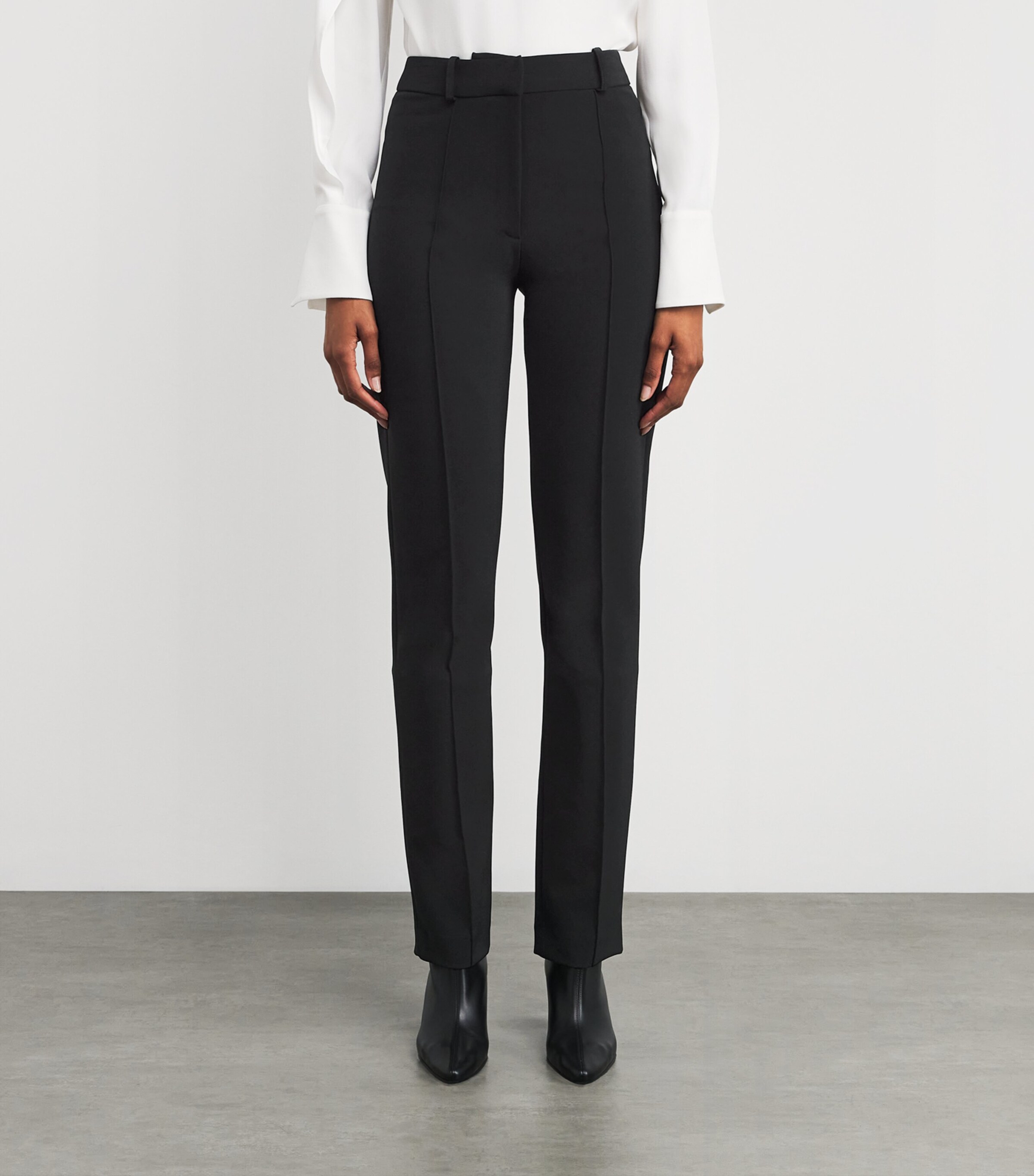 High-Rise Cigarette Trousers BLACK Image 3