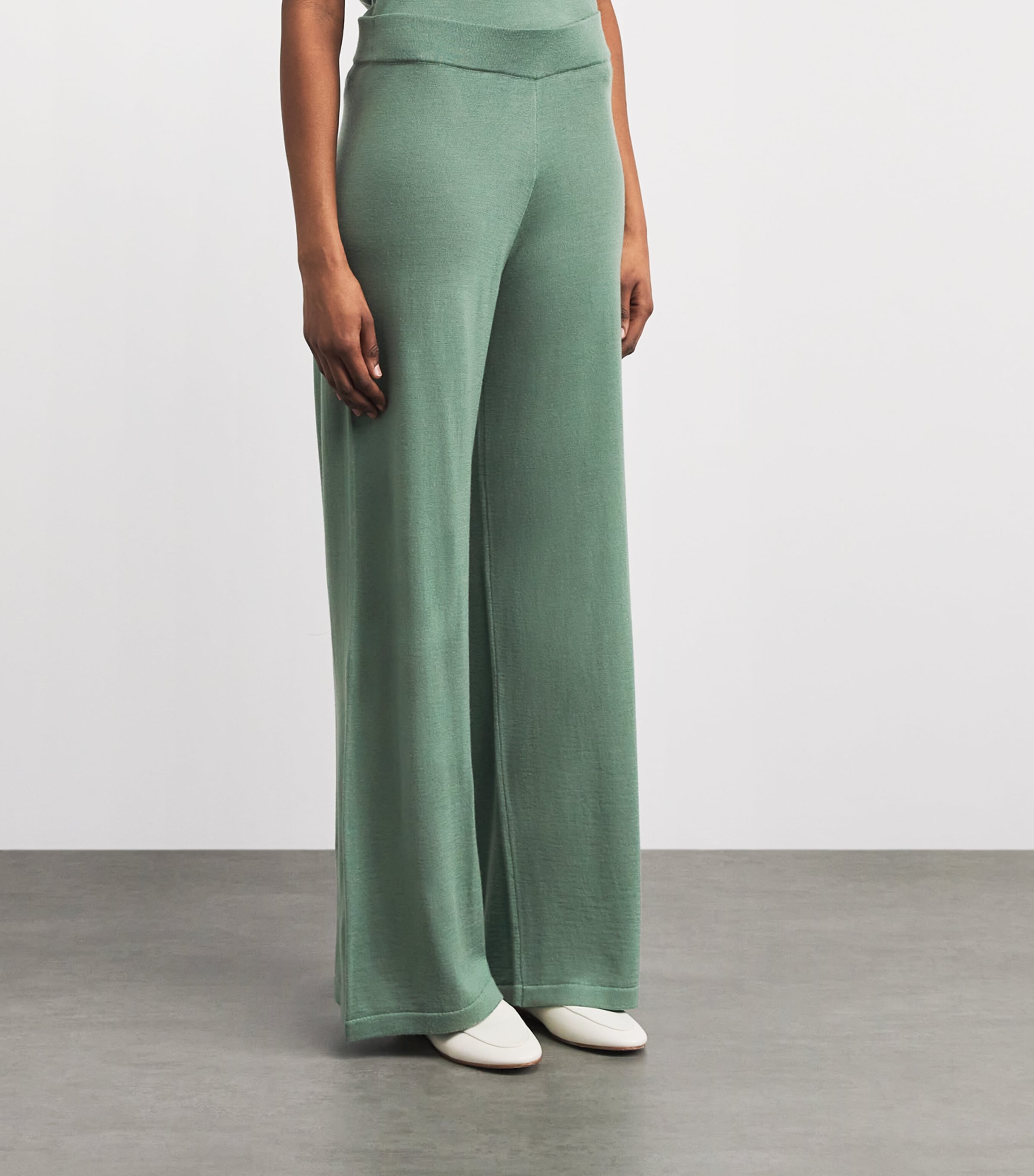 Falke Womens Merino Wool Wide-Leg Trousers Sea Breeze Image 4