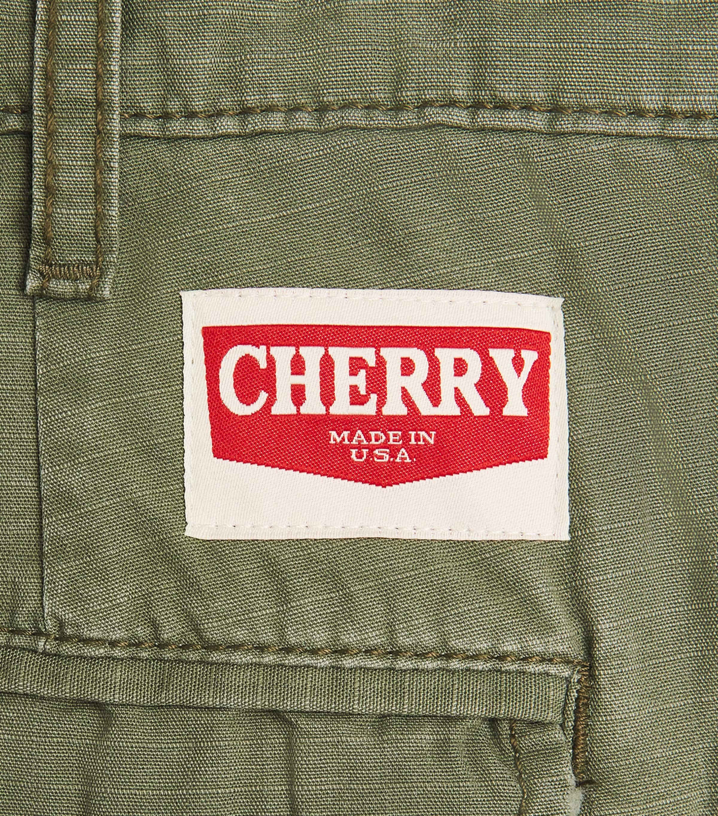 Cherry Los Angeles Mens Cotton Paint Splatter Cargo Shorts Army Green Image 6