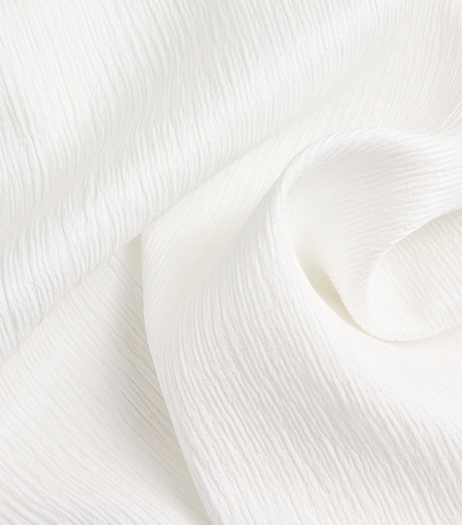 Eskandar Womens Silk Plissé A-Line Shell Top White Image 6