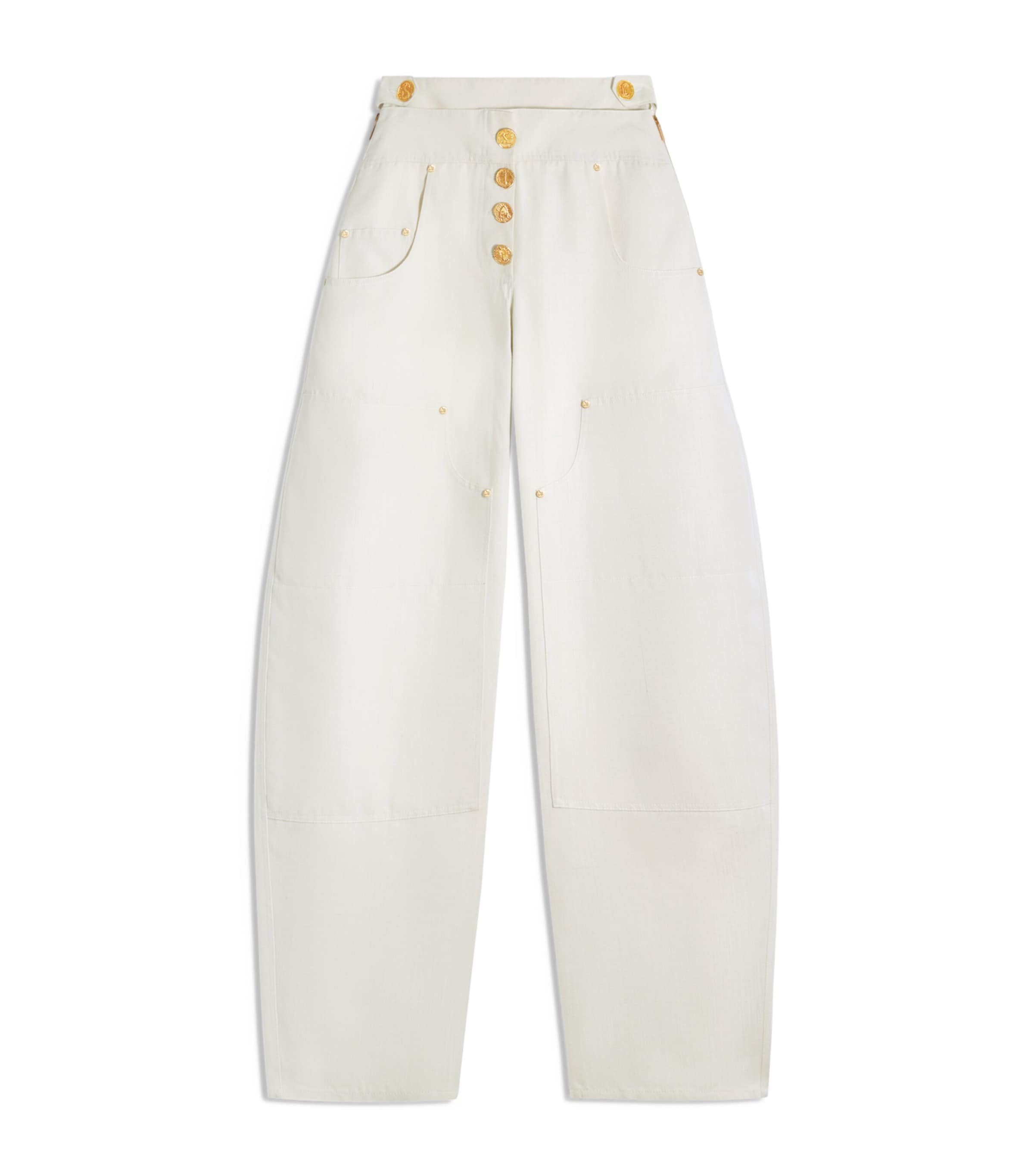 Schiaparelli Womens Canvas Cowboy Trousers Ecru Image 1