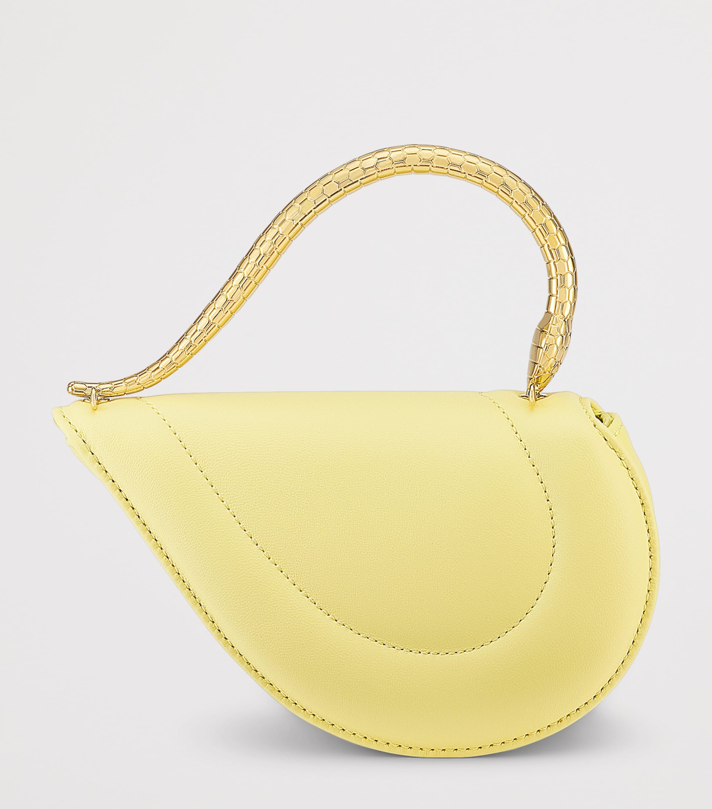 Bvlgari Mini Leather Serpenti Cuoricino Top-Handle Bag Yellow Image 6