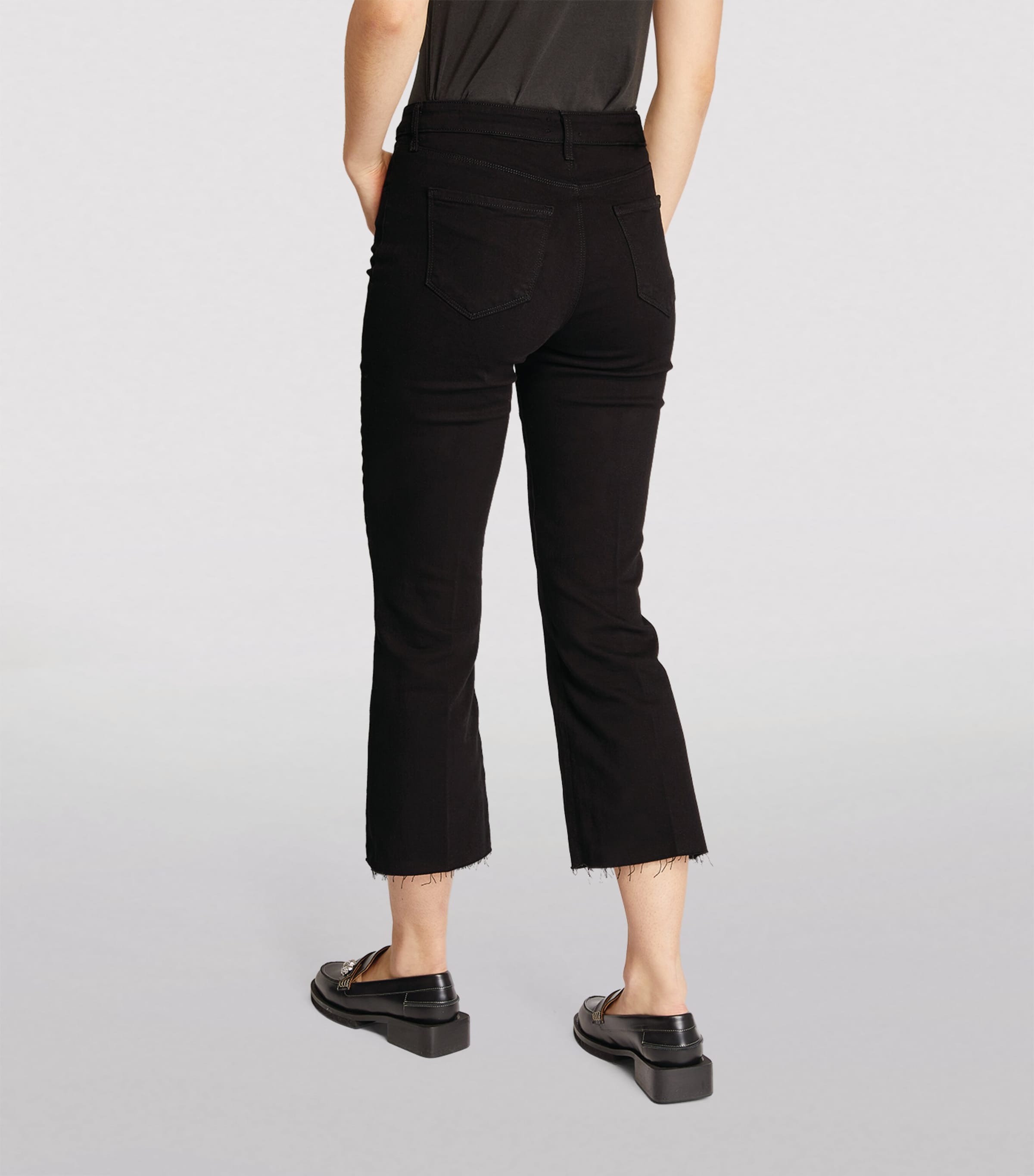 Kendra Cropped Flared Jeans BLACK Image 4