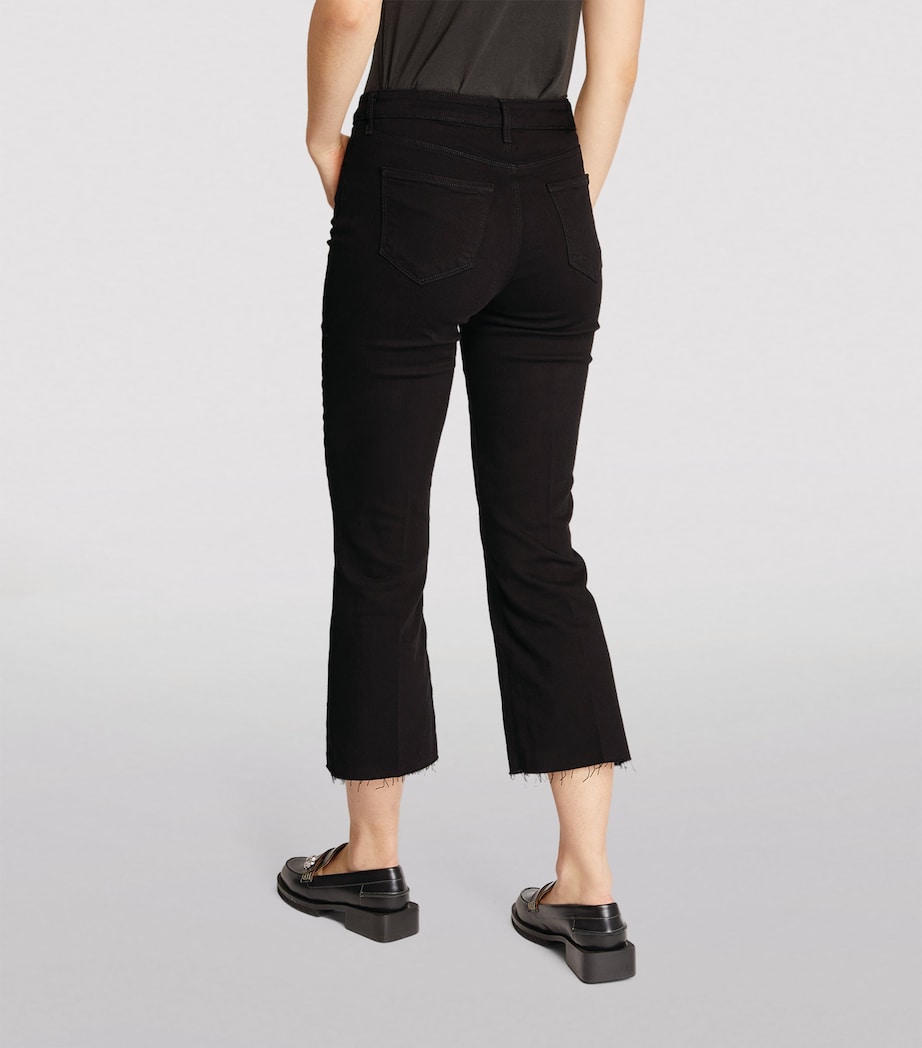 Kendra Cropped Flared Jeans BLACK Image 4