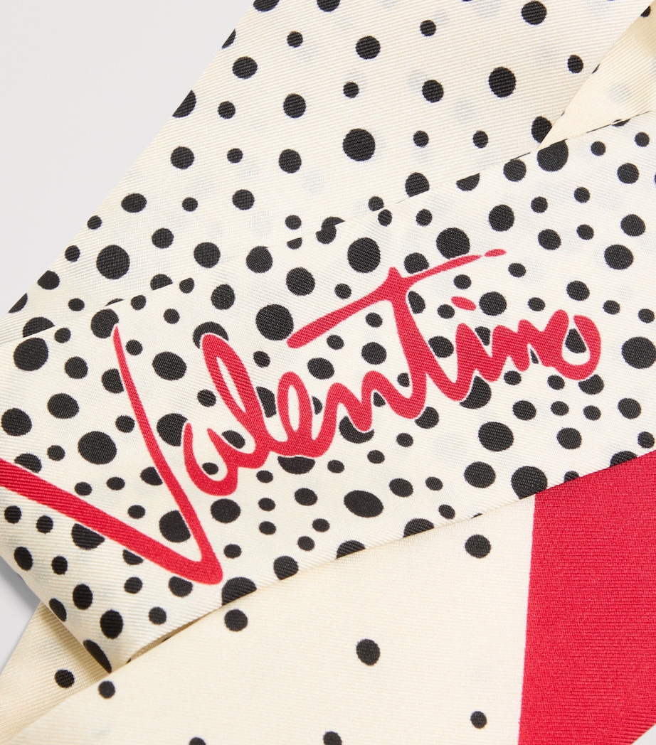 Valentino Garavani Silk Polka-Dot Skinny Scarf Image 3